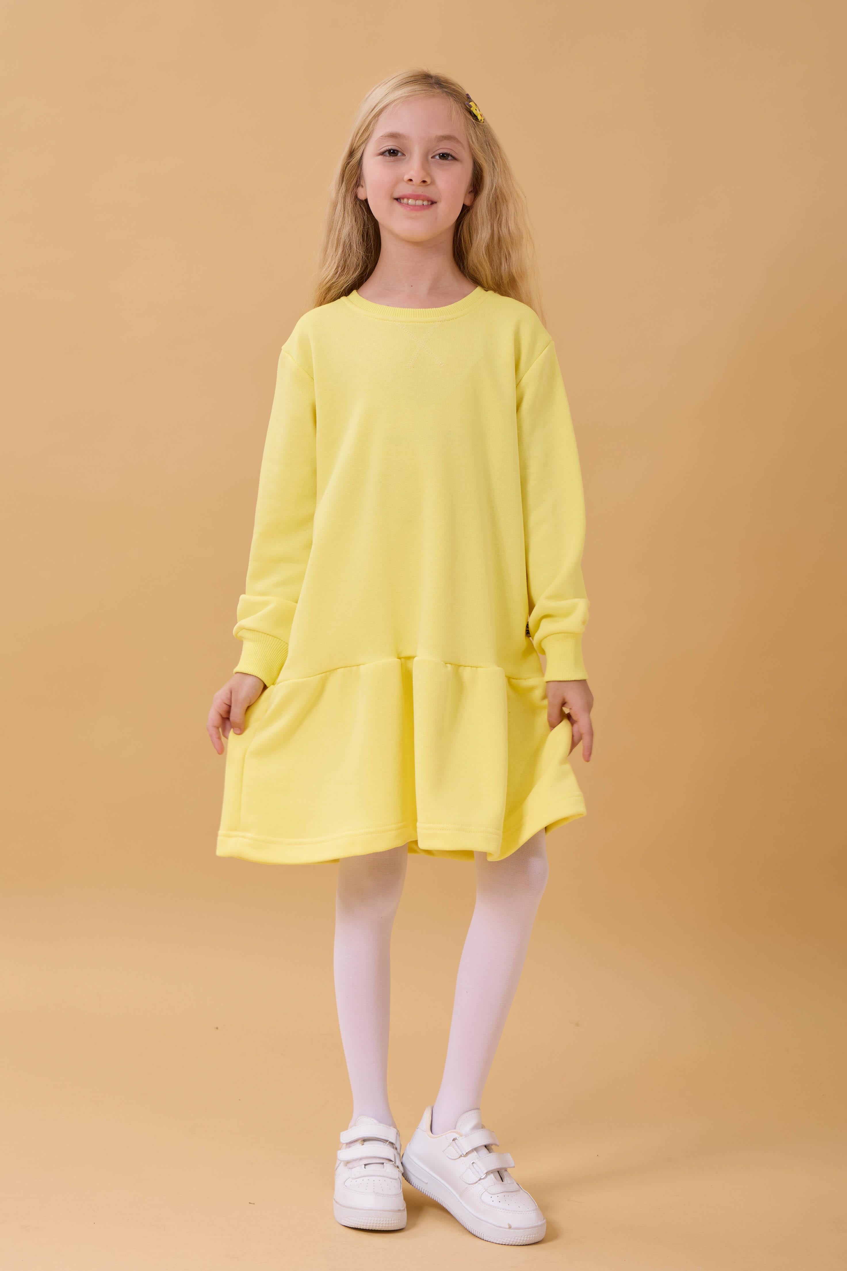 Kız Çocuk Mevsimlik Elbise Sarı