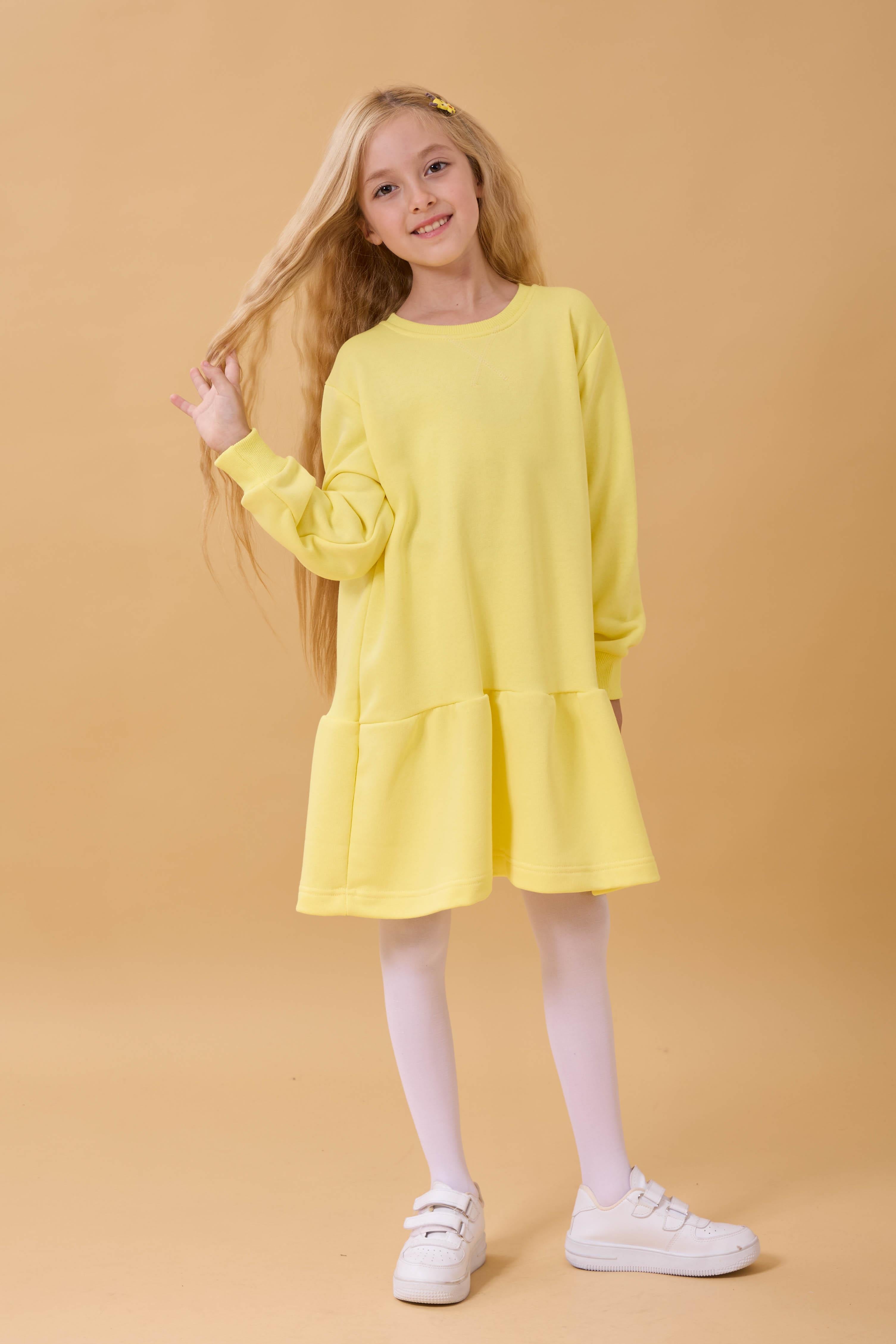 Kız Çocuk Mevsimlik Elbise Sarı