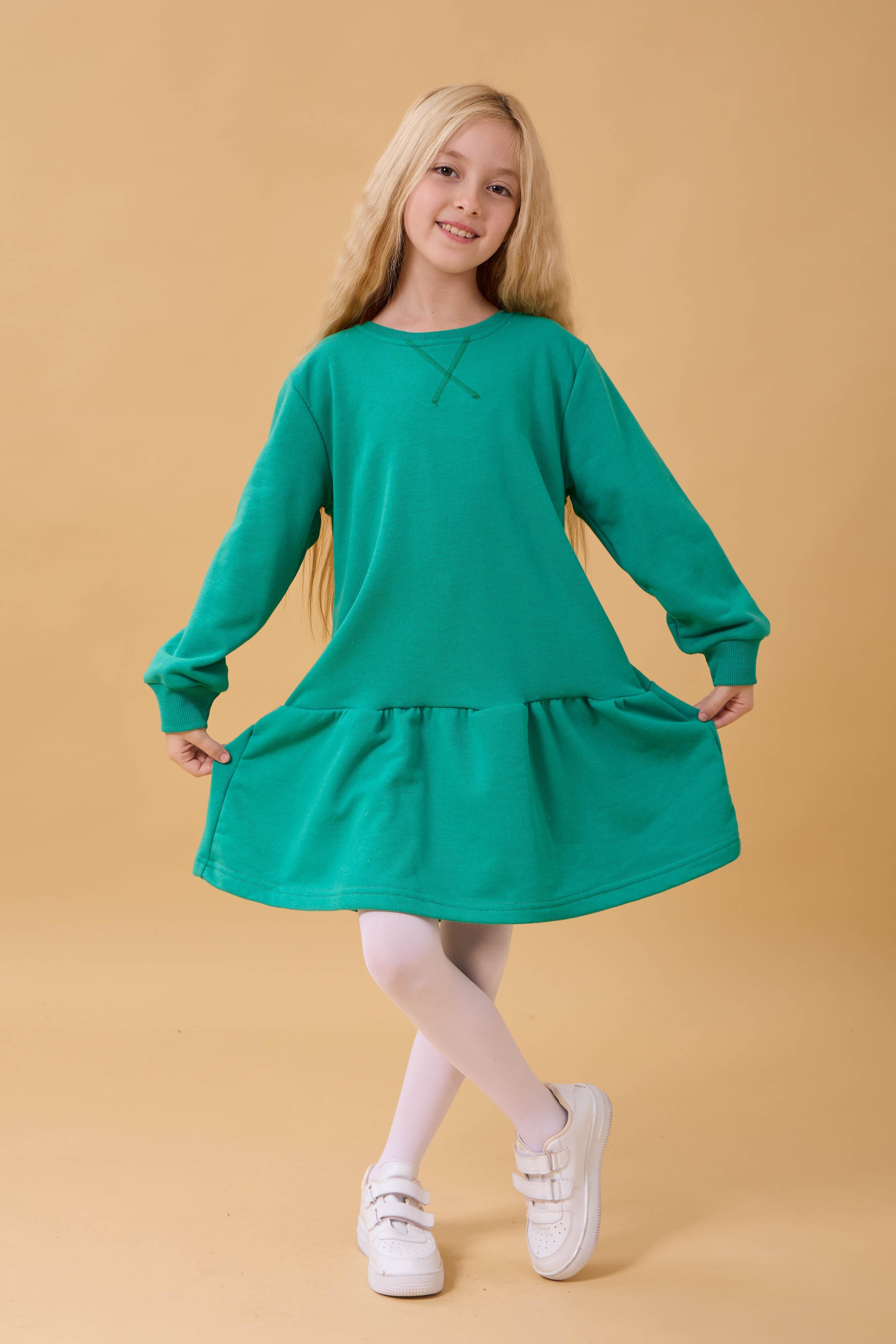 Kız Çocuk Mevsimlik Elbise Yeşil