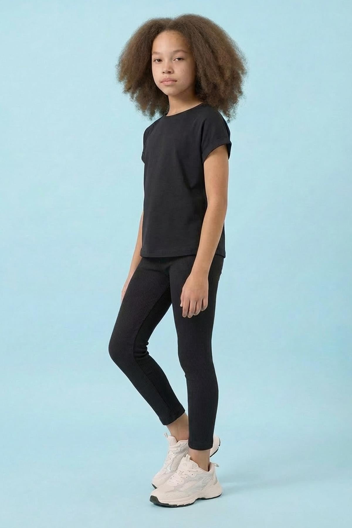 Kız Çocuk Mevsimlik Pamuk Kaşkorse 2’li Tayt