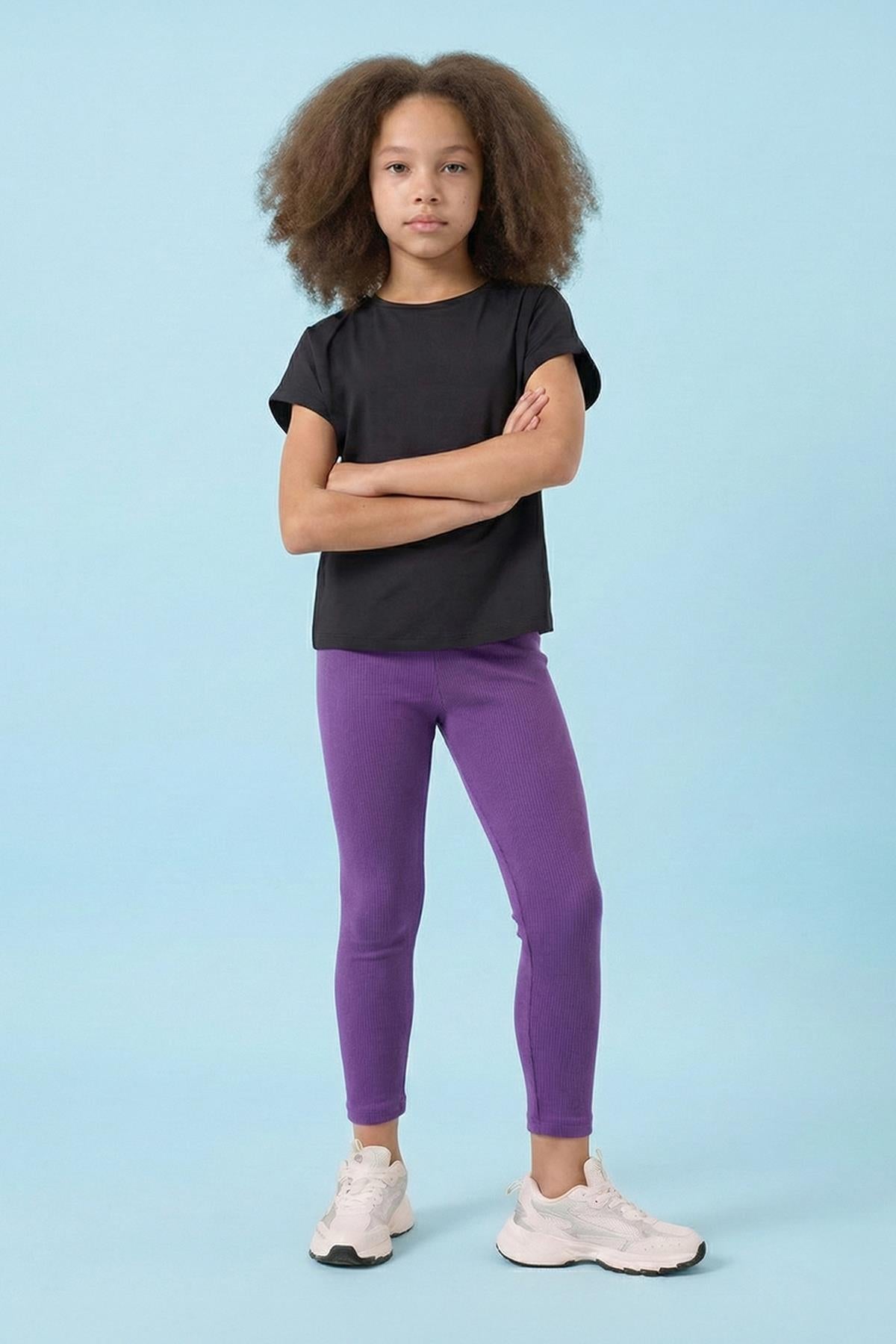 Kız Çocuk Mevsimlik Pamuk Kaşkorse 2’li Tayt