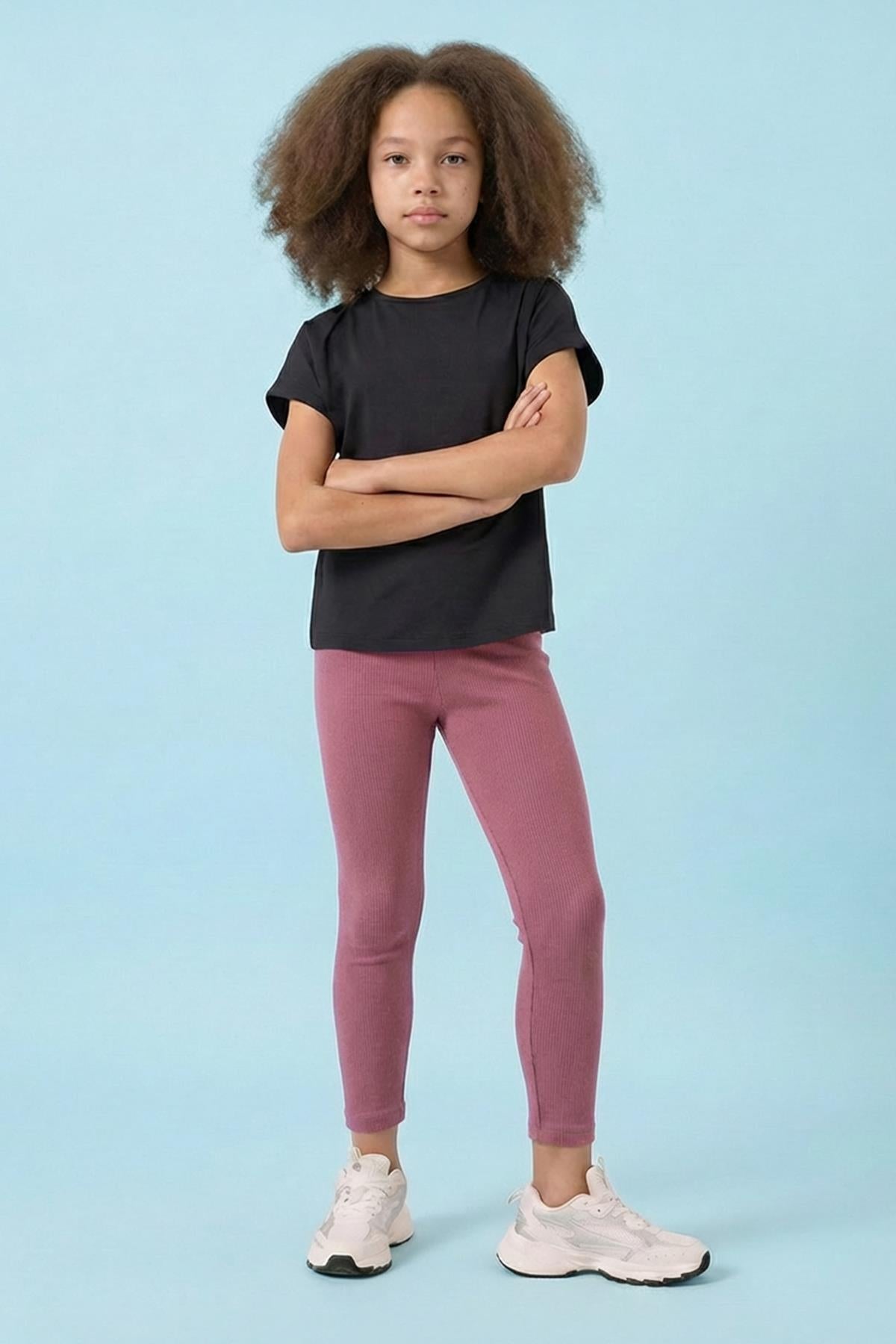Kız Çocuk Mevsimlik Pamuk Kaşkorse 2’li Tayt