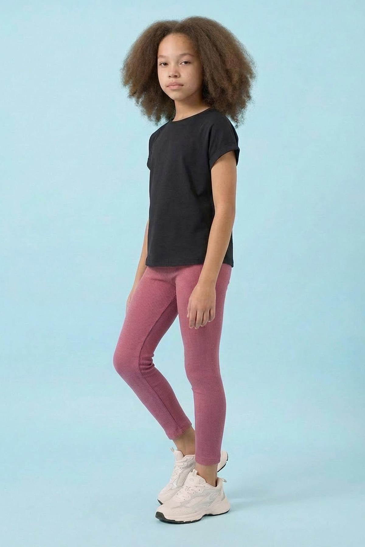 Kız Çocuk Mevsimlik Pamuk Kaşkorse 2’li Tayt