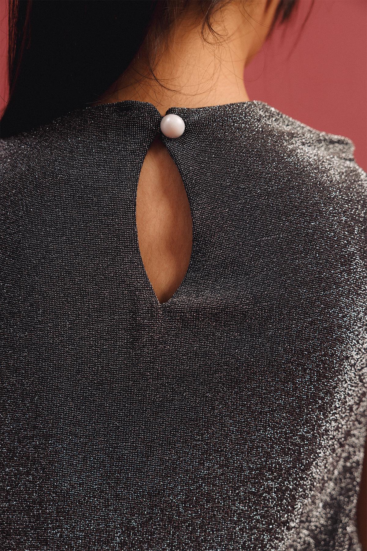 Kız Çocuk Simli Bluz Ve Bol Pantolon 2'li Takım – Özel Gün Kombini