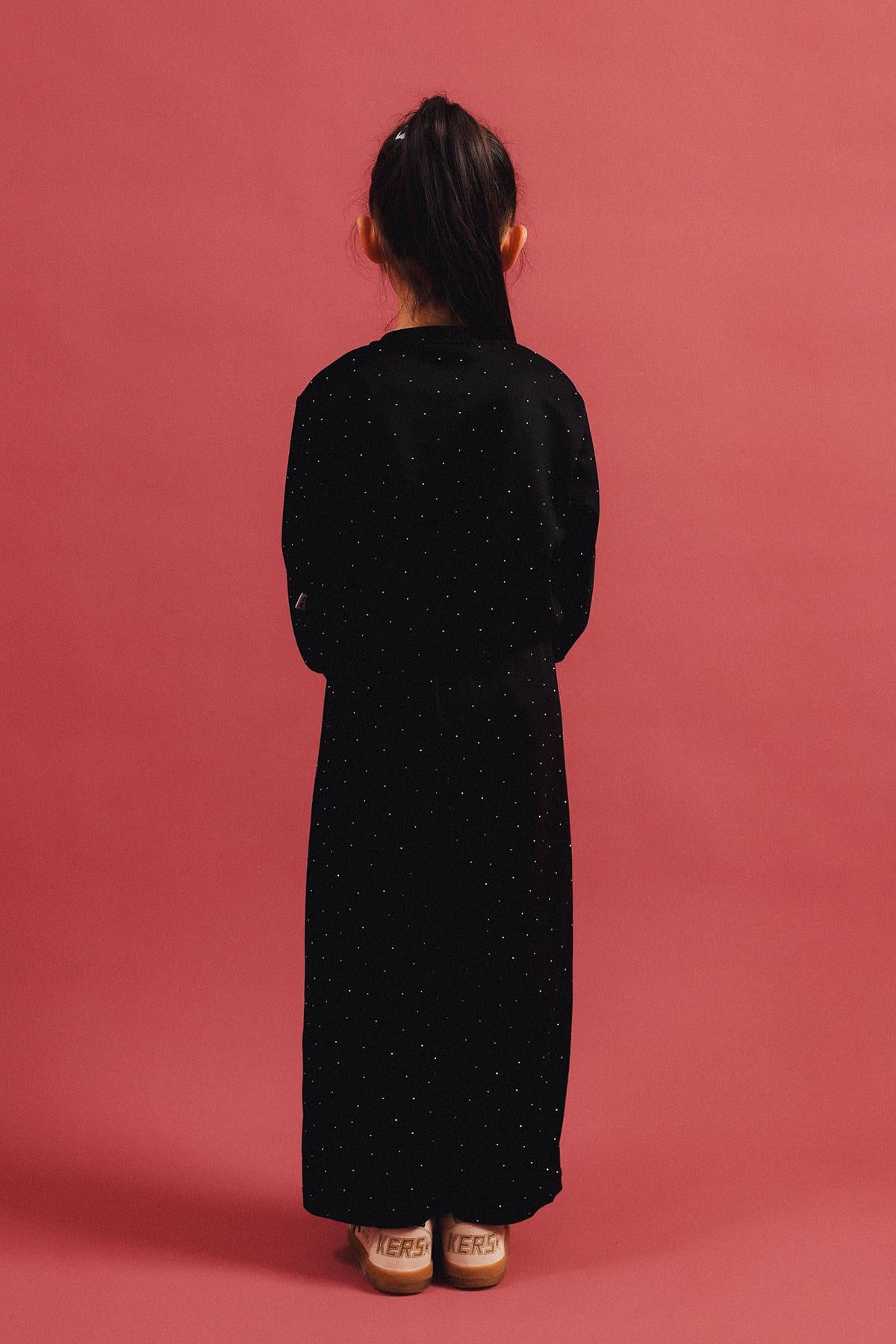 Kız Çocuk Taş Detaylı Geniş Paça Mevsimlik Alt-Üst Takım