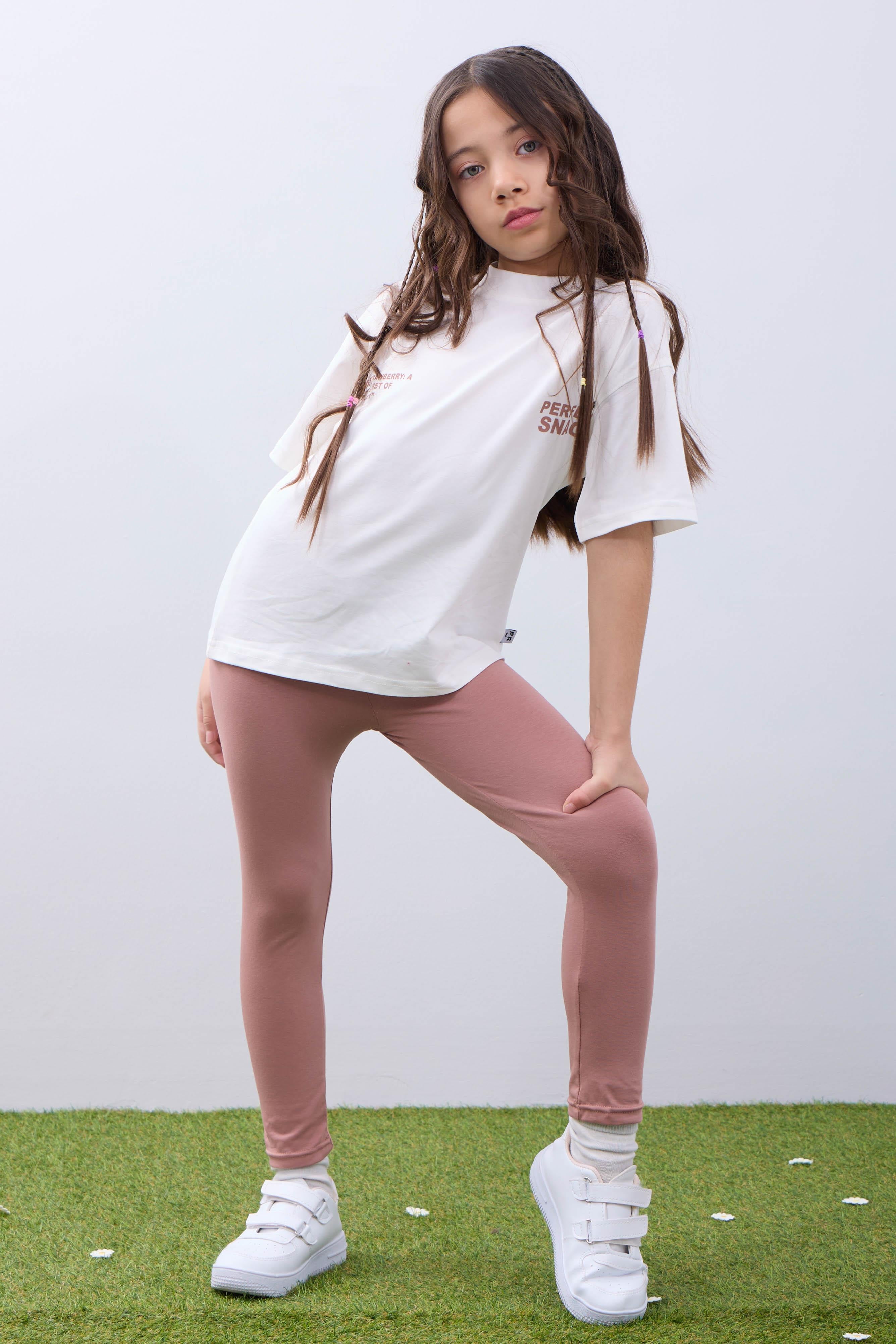 Kız Çocuk Tişört ve Taytlı Takım Yumuşak ve Rahat Yazlık Takım