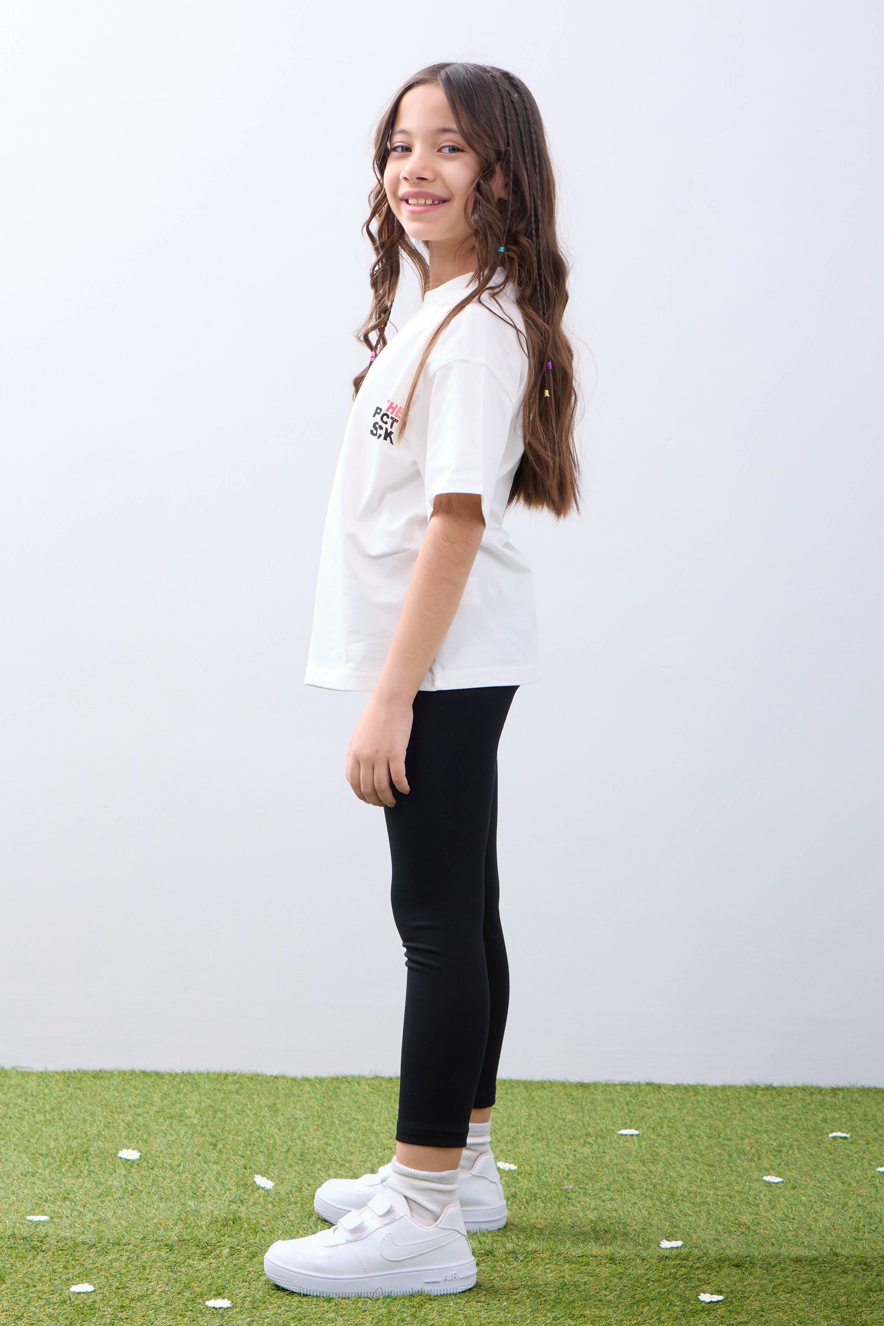 Kız Çocuk Tişört ve Taytlı Takım Yumuşak ve Rahat Yazlık Takım