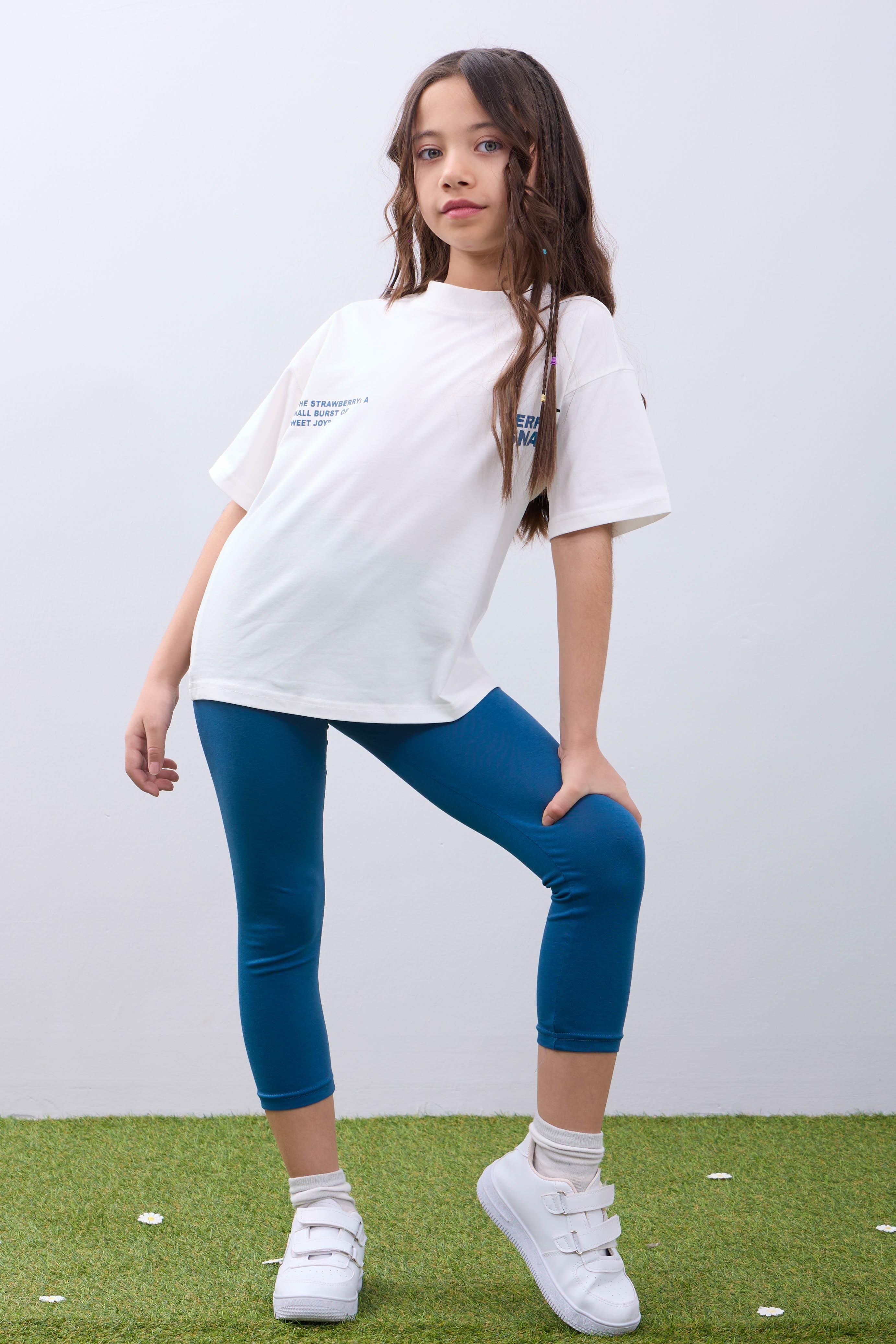 Kız Çocuk Tişört ve Taytlı Takım Yumuşak ve Rahat Yazlık Takım