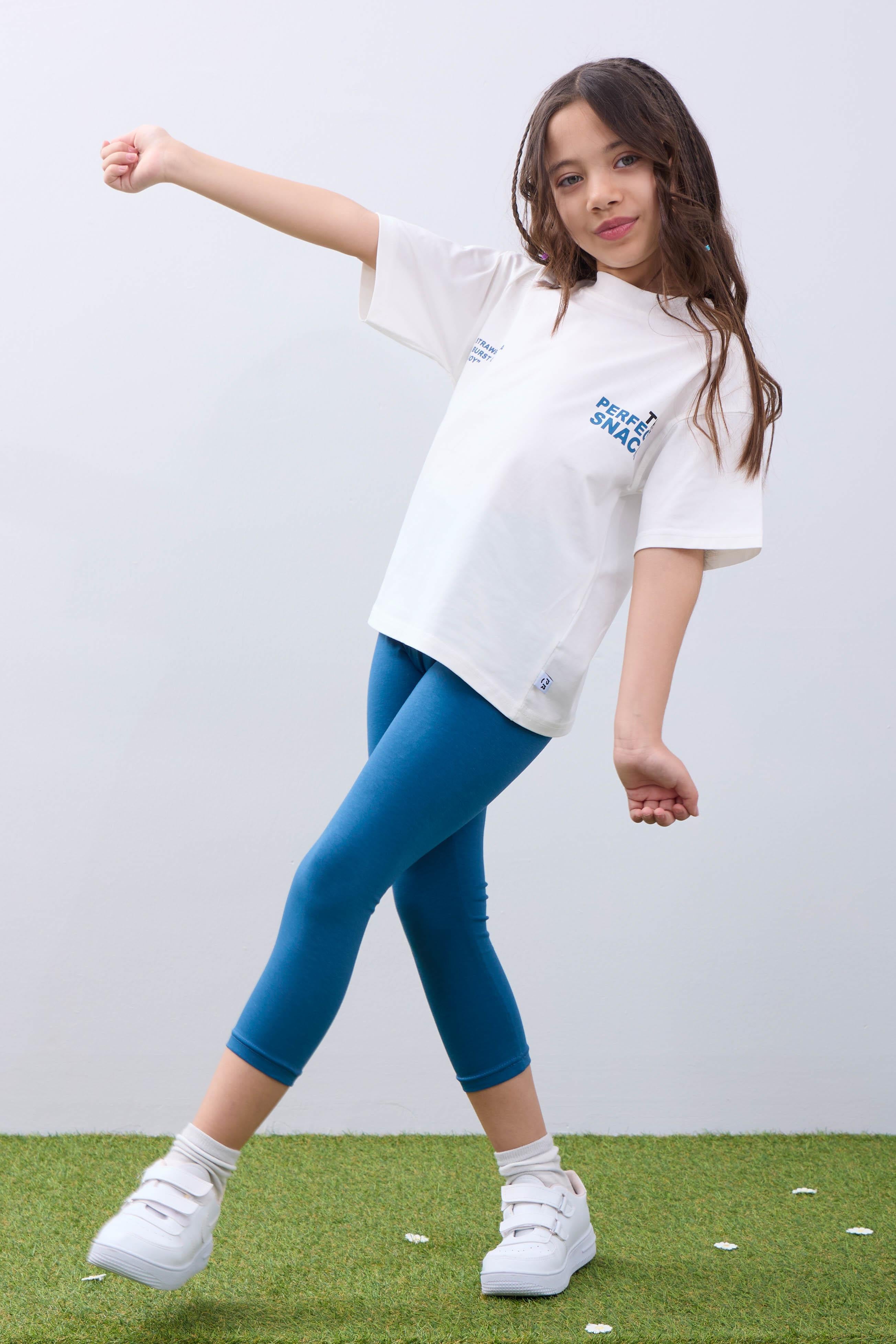 Kız Çocuk Tişört ve Taytlı Takım Yumuşak ve Rahat Yazlık Takım