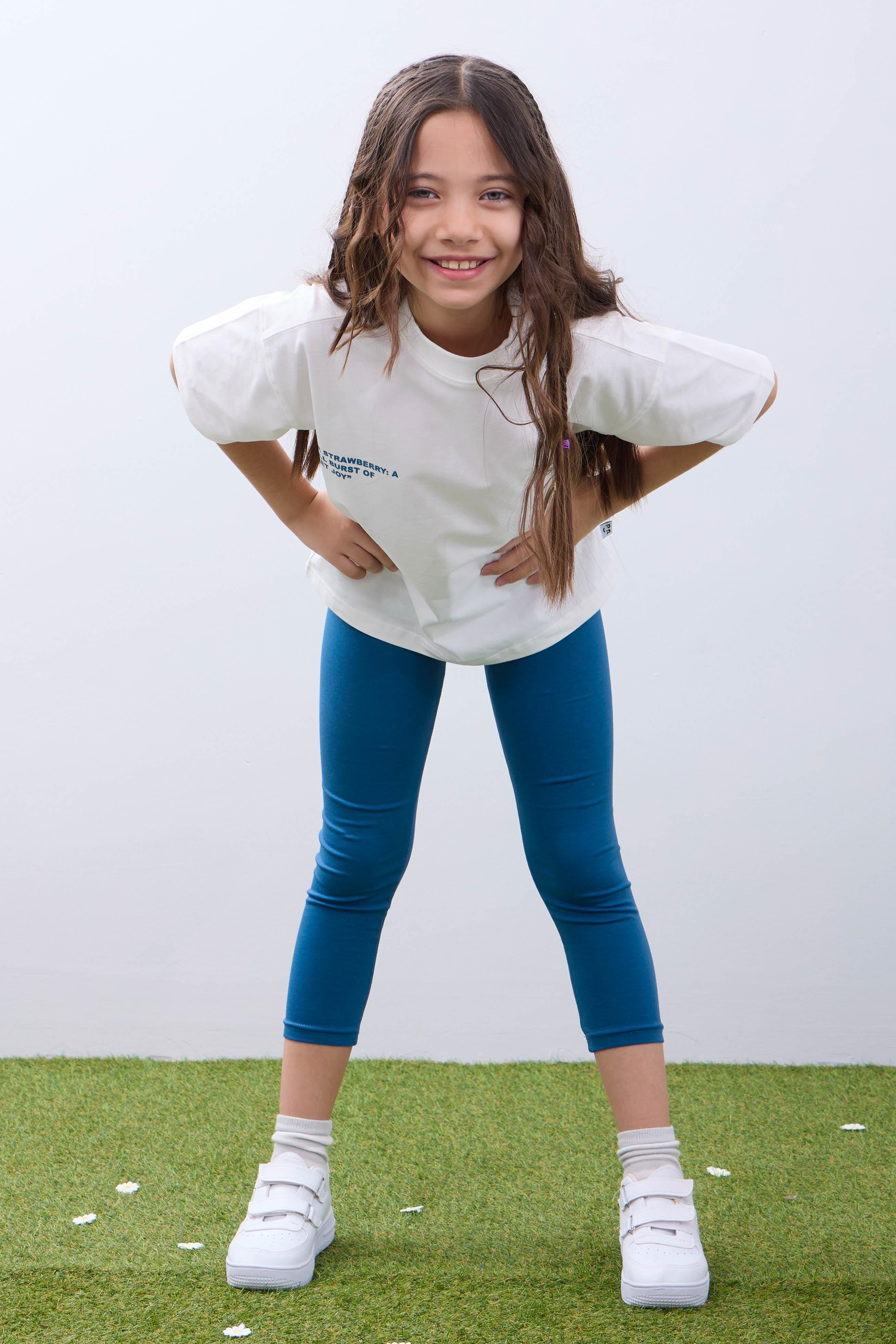 Kız Çocuk Tişört ve Taytlı Takım Yumuşak ve Rahat Yazlık Takım