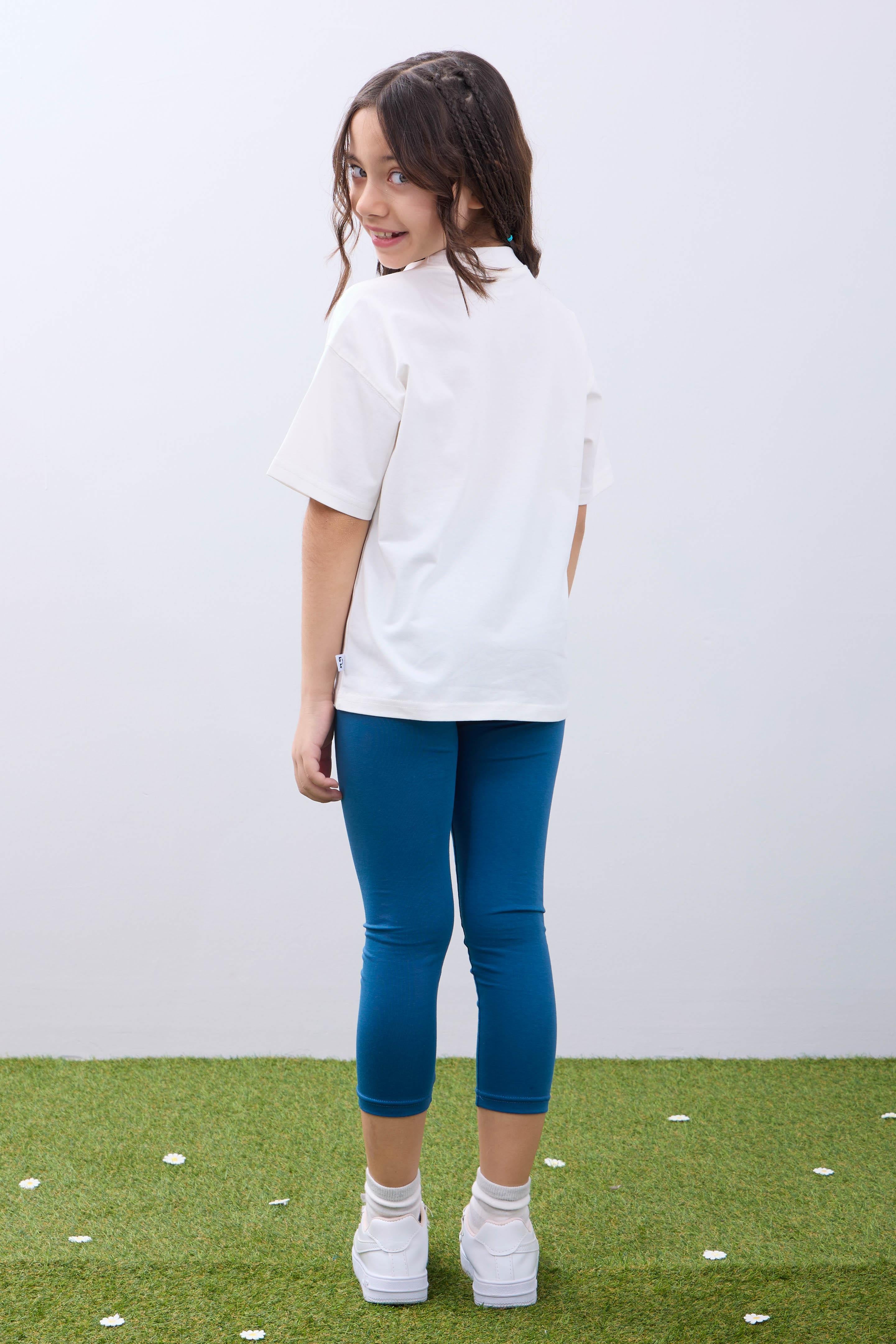 Kız Çocuk Tişört ve Taytlı Takım Yumuşak ve Rahat Yazlık Takım