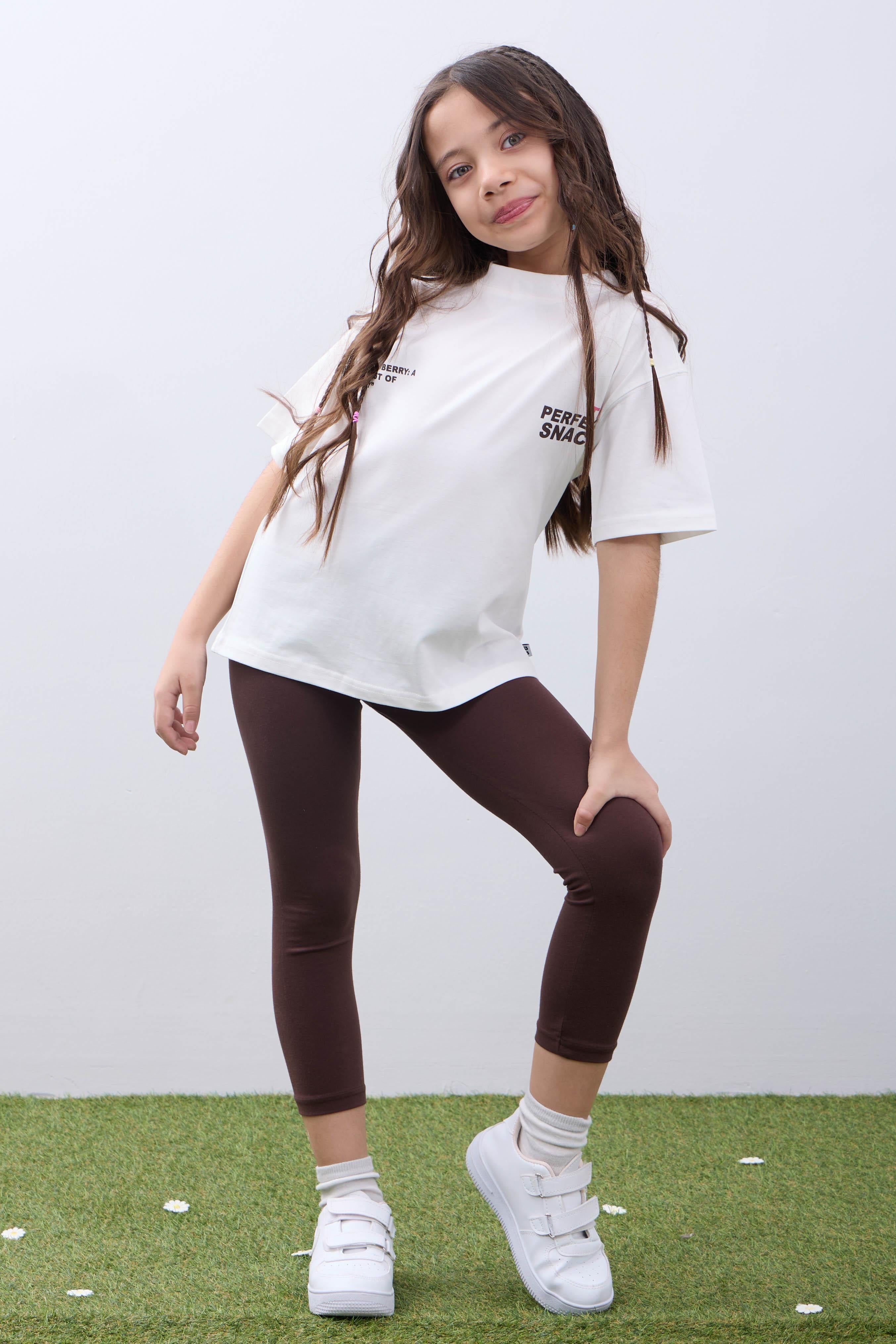 Kız Çocuk Tişört ve Taytlı Takım Yumuşak ve Rahat Yazlık Takım