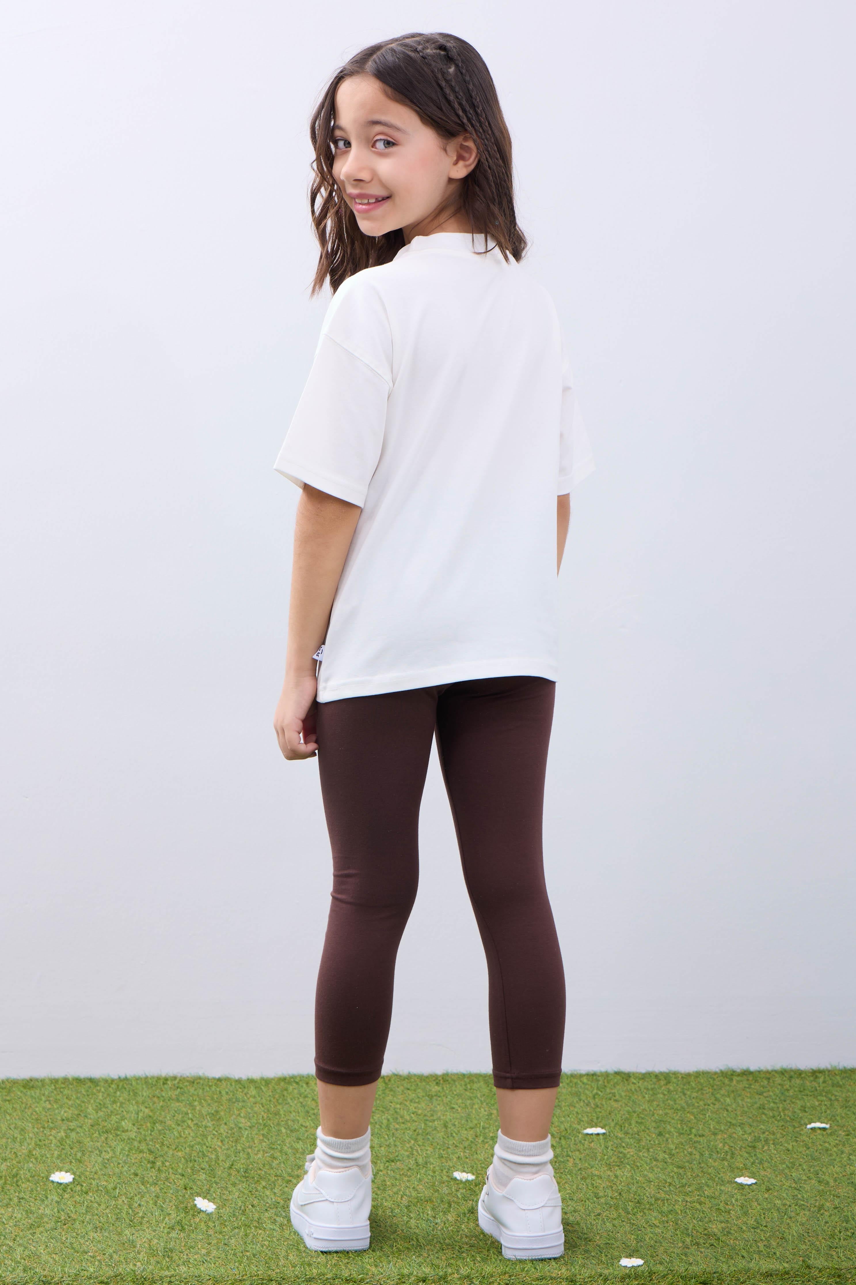 Kız Çocuk Tişört ve Taytlı Takım Yumuşak ve Rahat Yazlık Takım