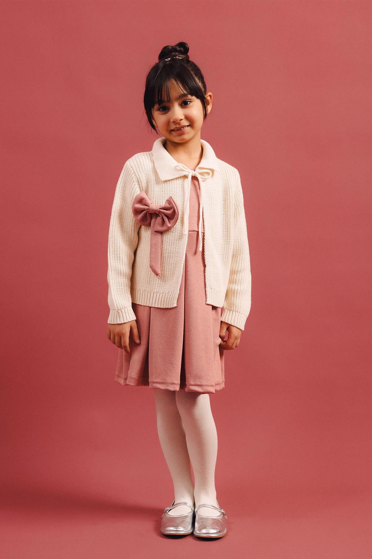 Kız Çocuk Triko Hırka Elbise – Özel Gün Kombini