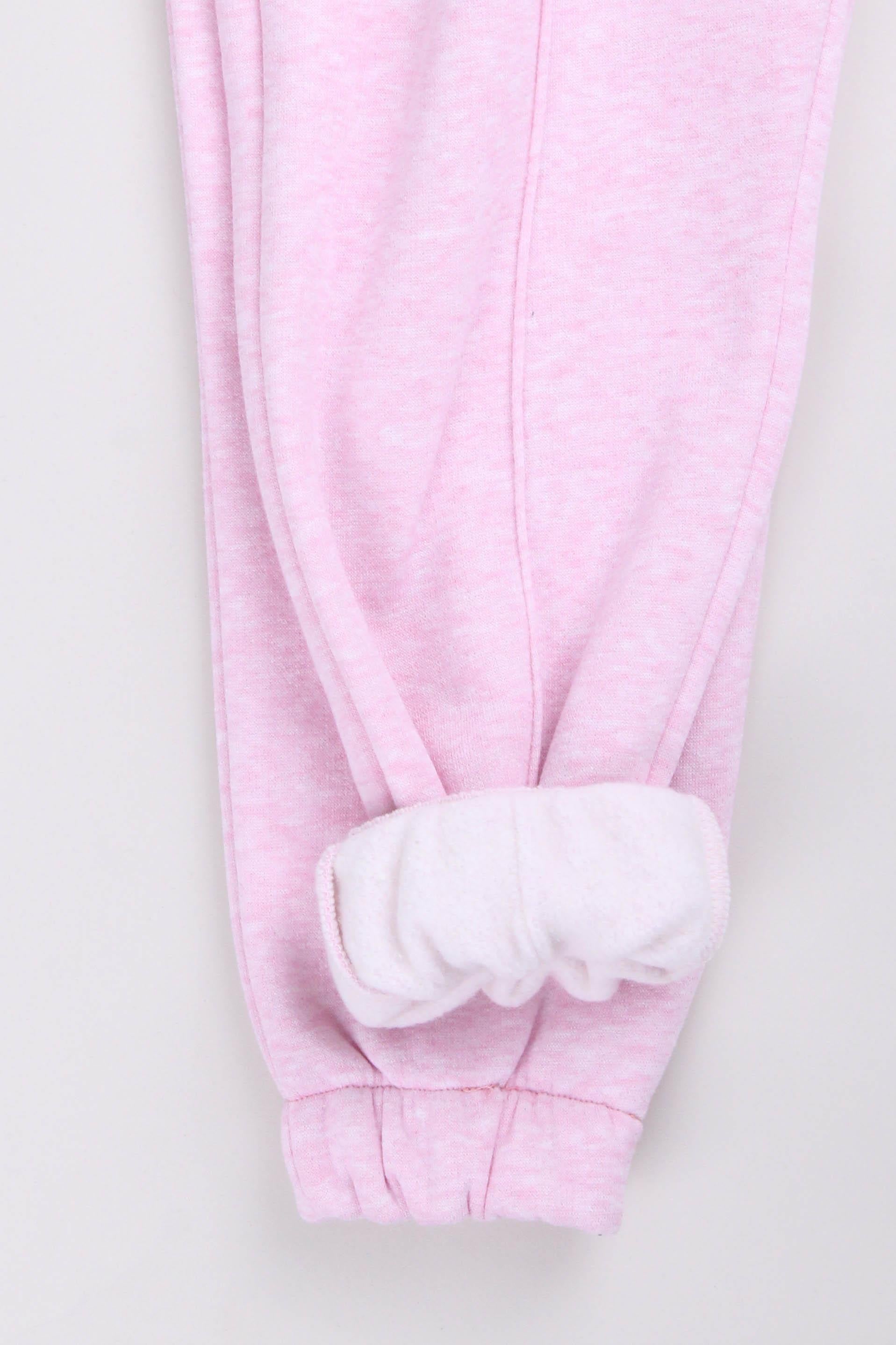 Lastikli İçi Polarlı Cepli Rahat Unisex Çocuk Eşofman Altı Pembe - Perendi