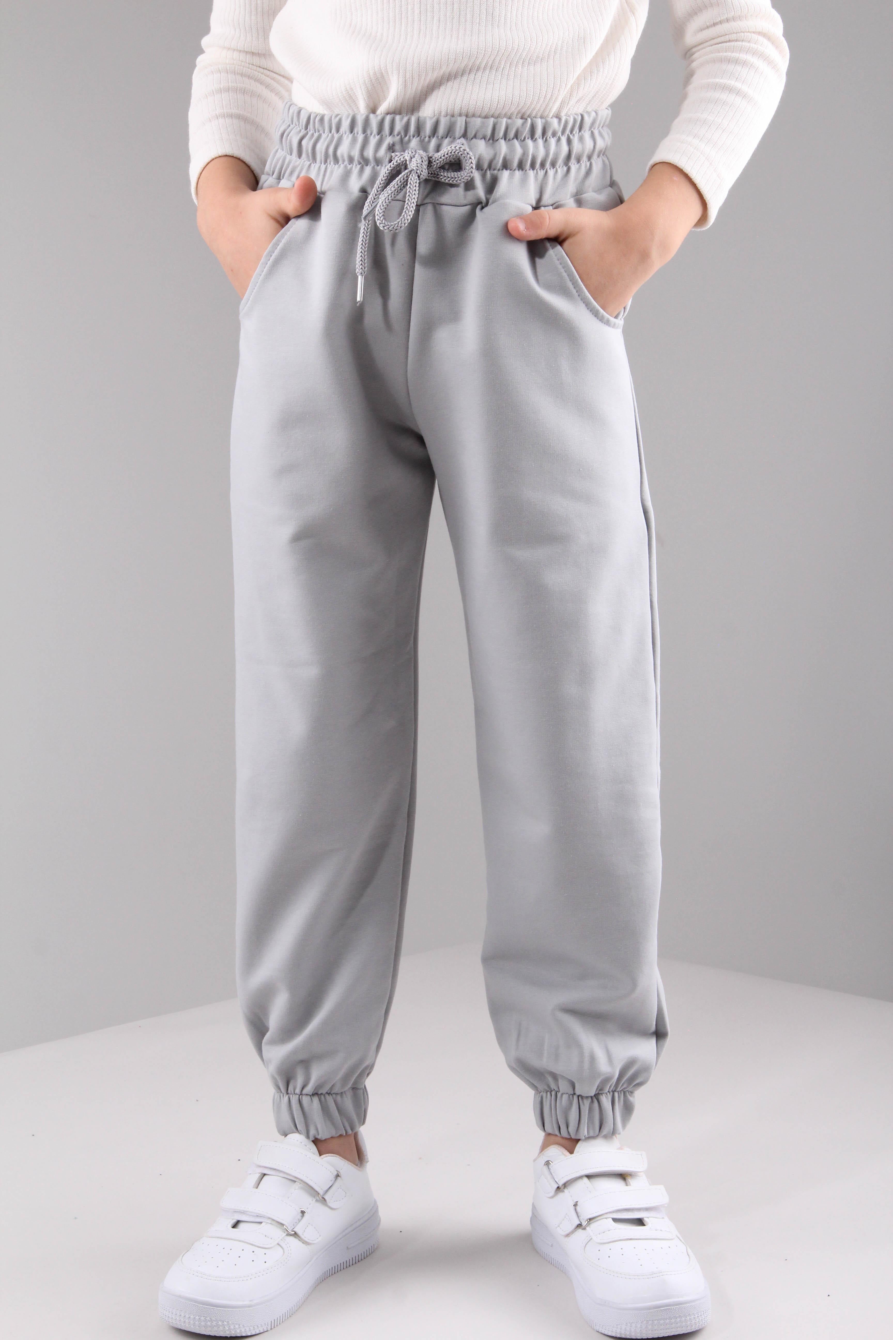 Lastikli Rahat Kesim Cepli Erkek ve Kız Çocuk Unisex Eşofman Altı