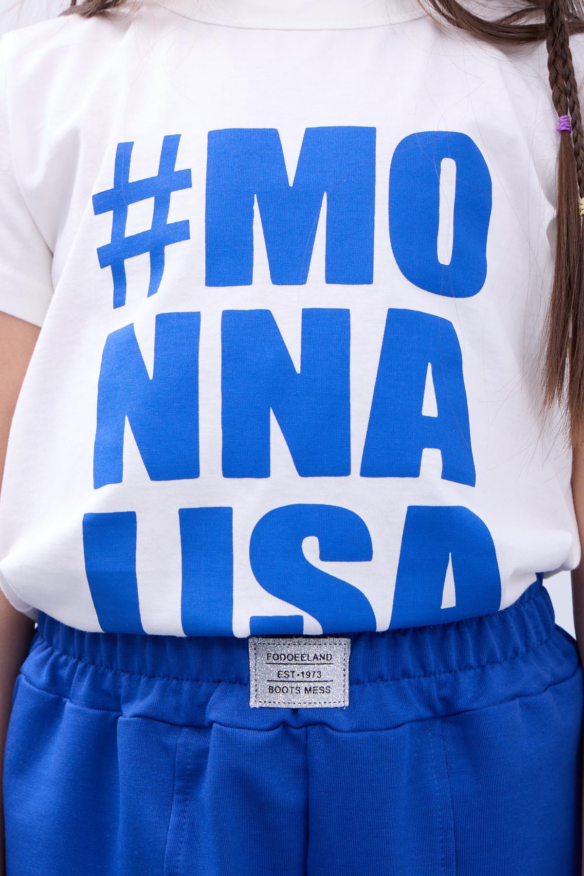 Kız Çocuk Monalisa Baskılı Şortlu Takım