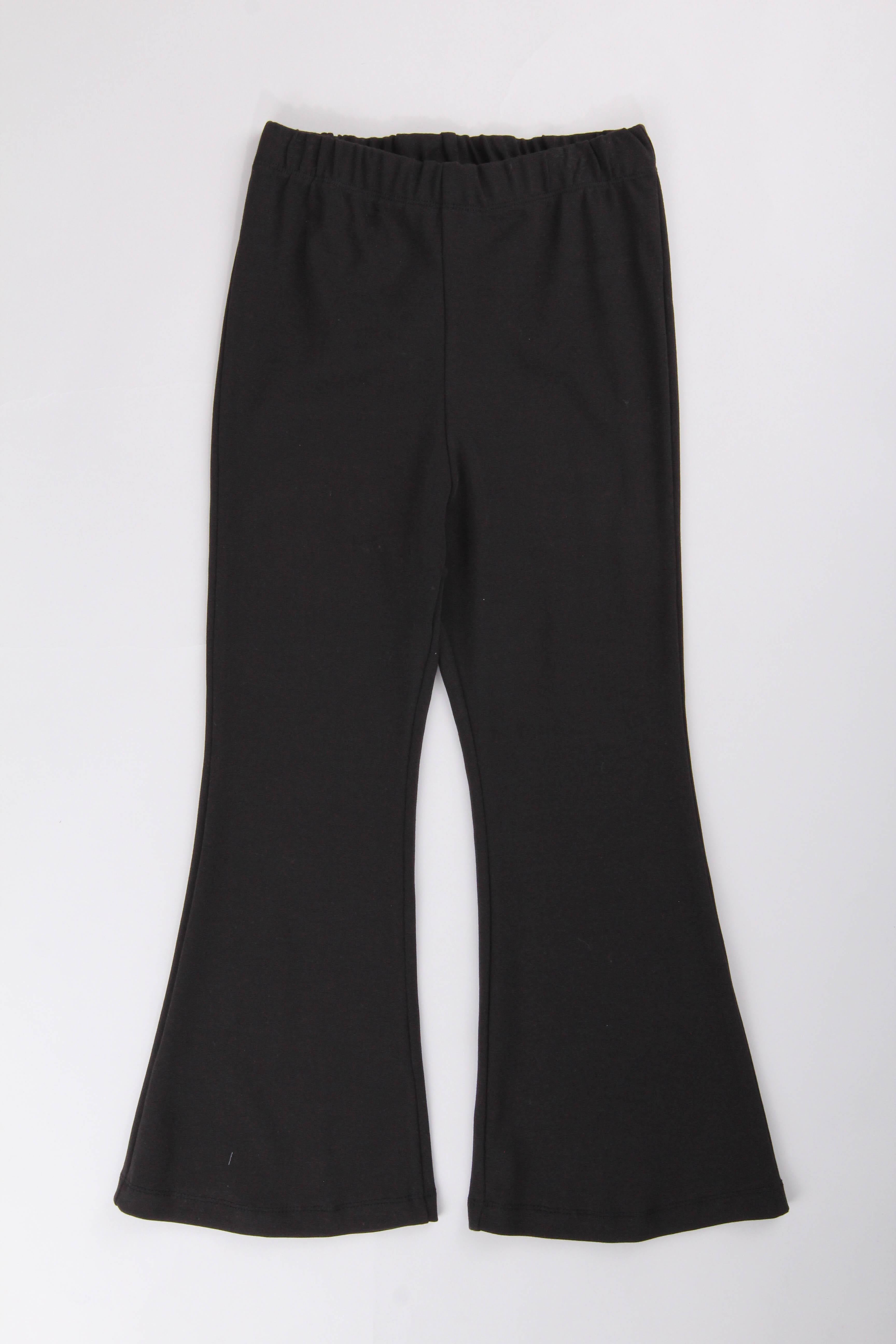 Nakışlı İspanyol Paça Kız Çocuk Takım Siyah - Perendi