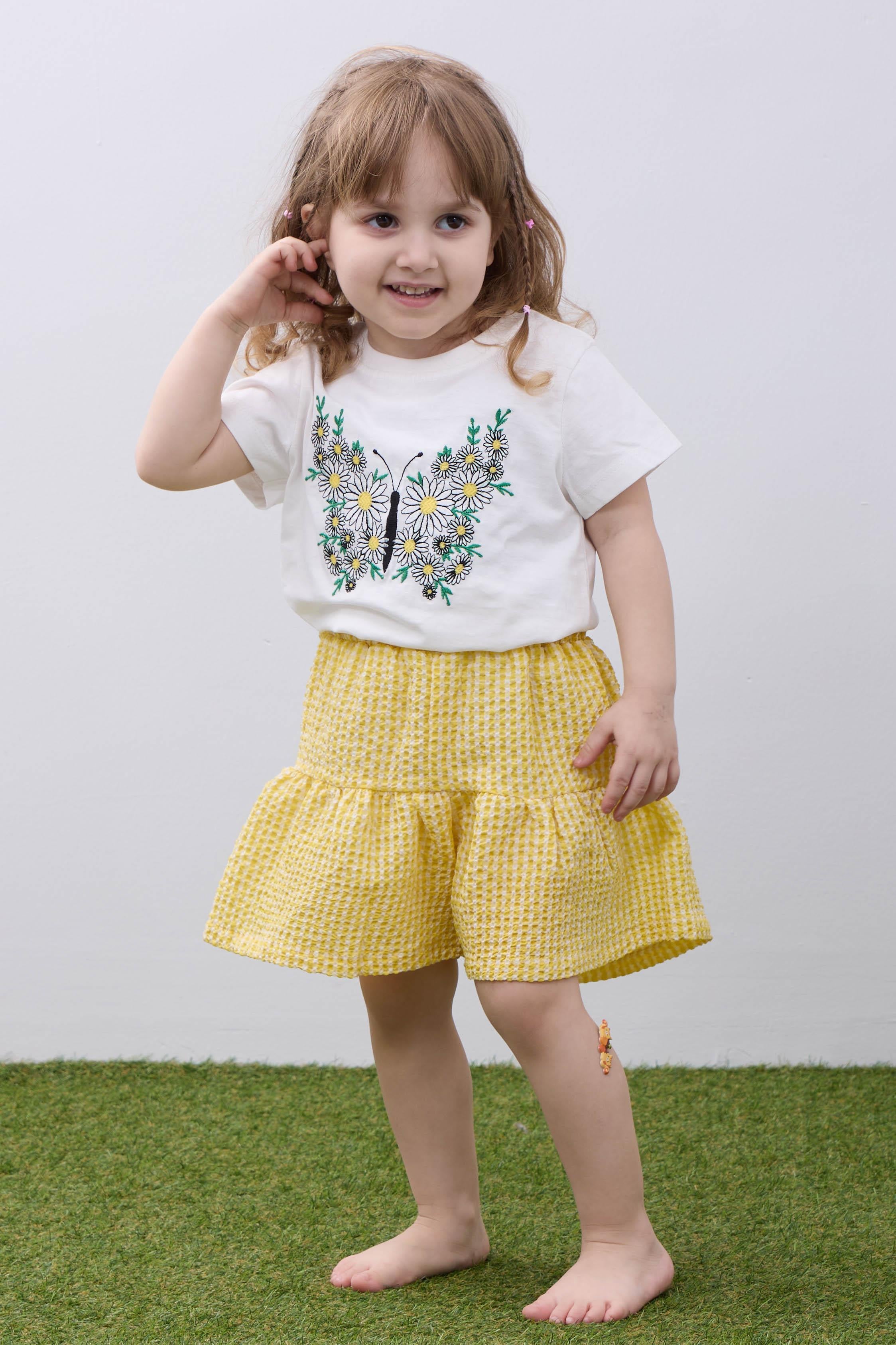 Nar Nakışlı Şortlu Kız Çocuk Takım