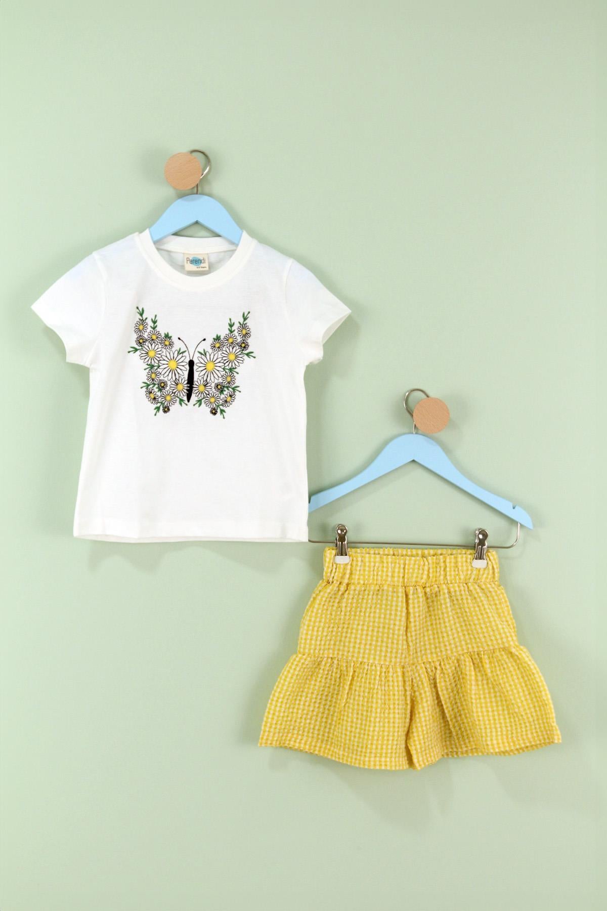Nar Nakışlı Şortlu Kız Çocuk Takım