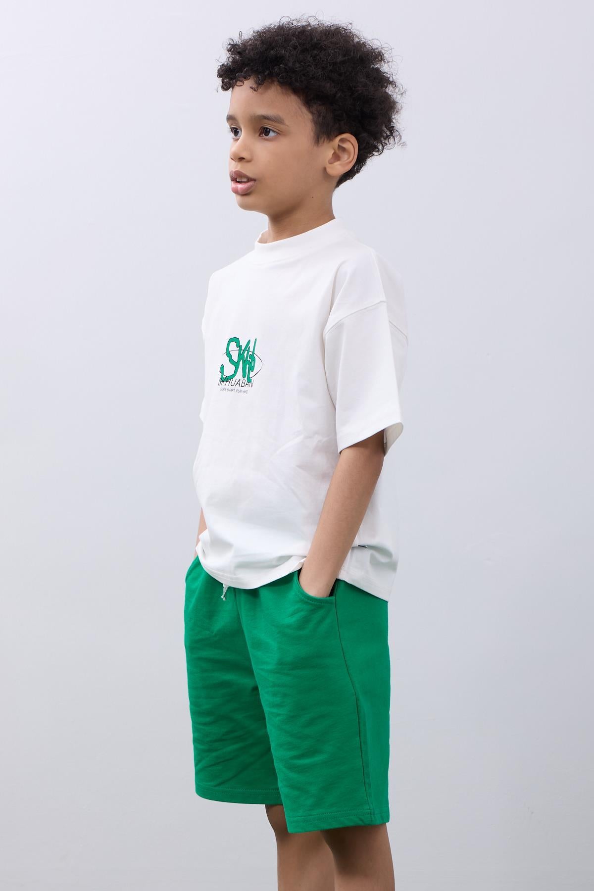 Oversize Erkek Çocuk Şort & Tişört Takım