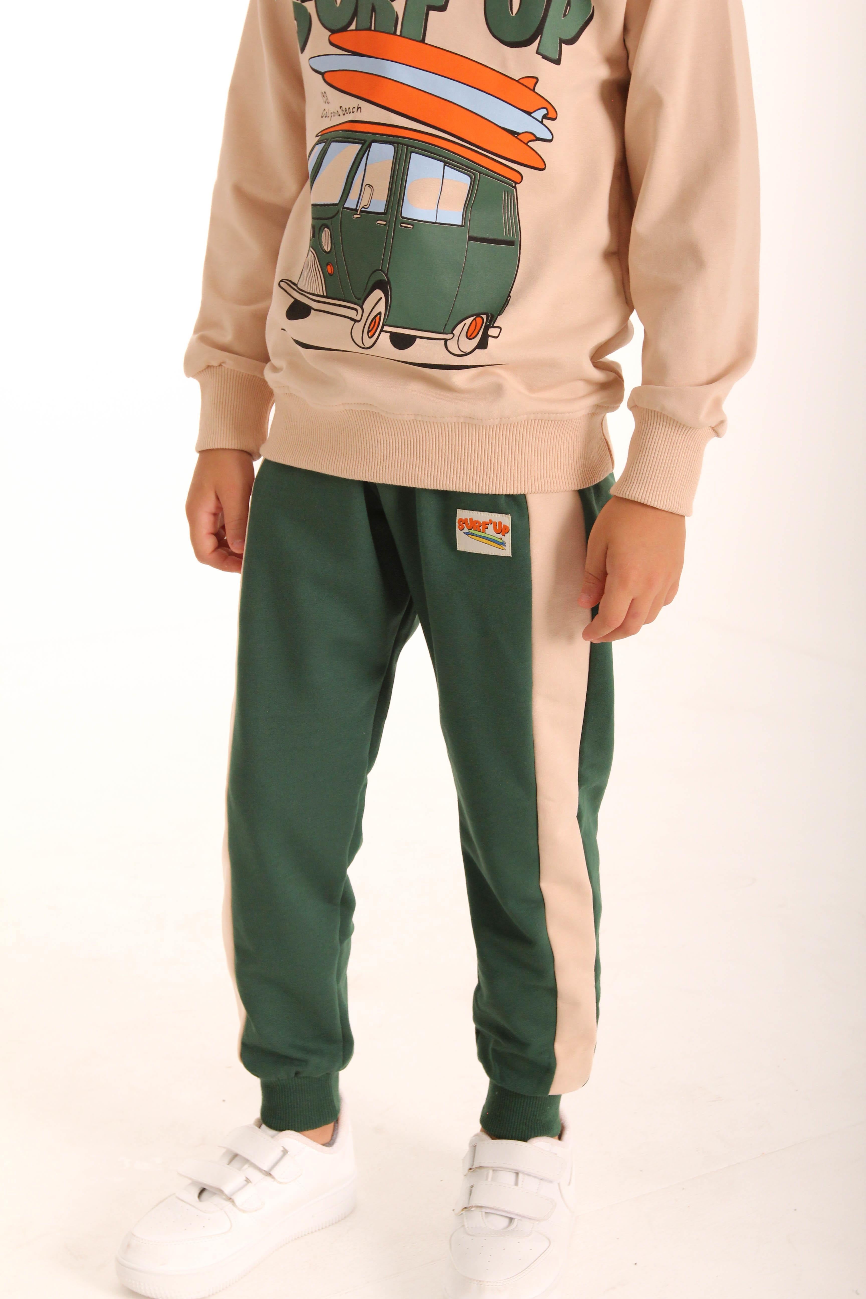 Pamuklu Surf Up Baskılı Erkek Çocuk İkili Takım