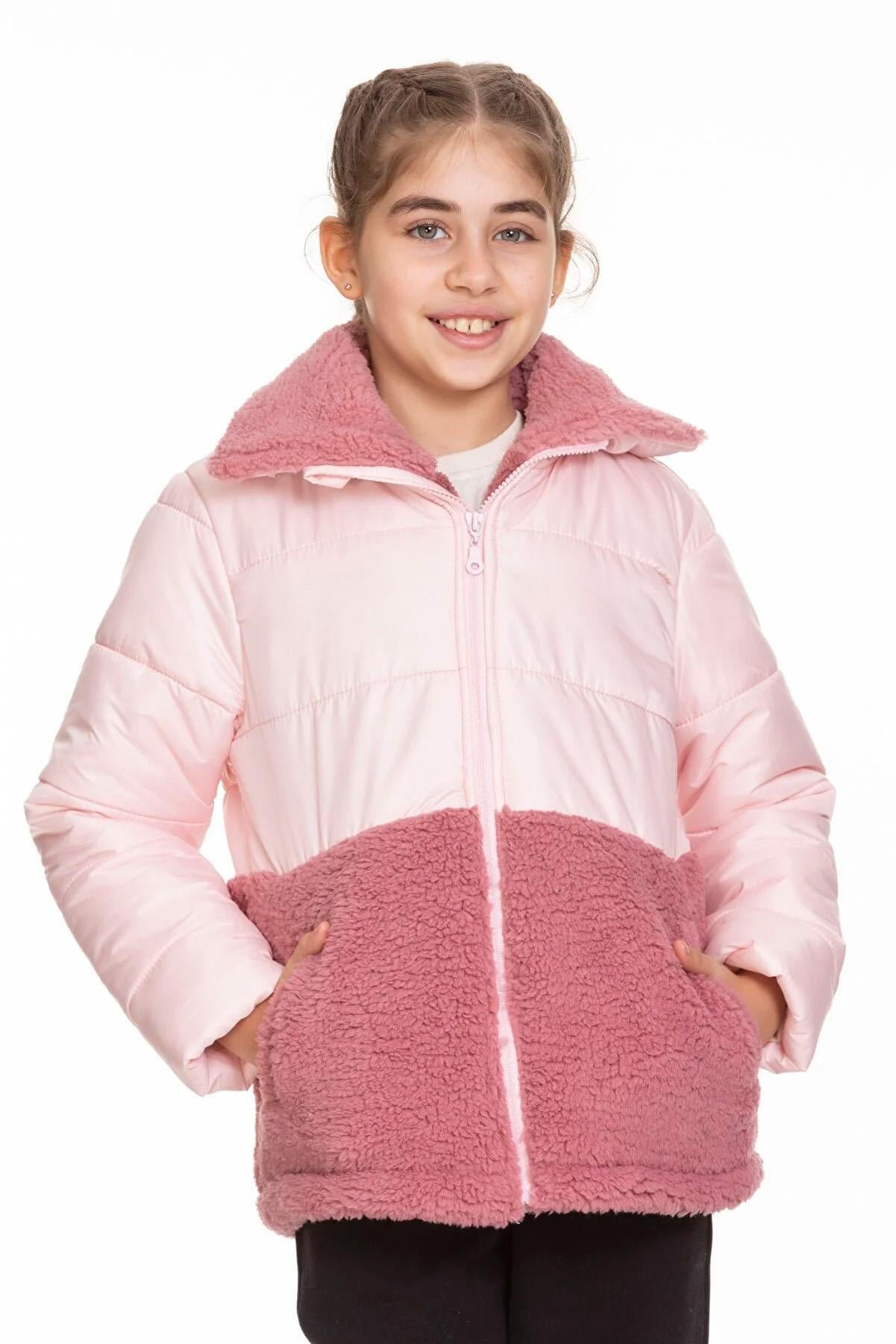 Peluşlu Kız Çocuk Şişme Mont