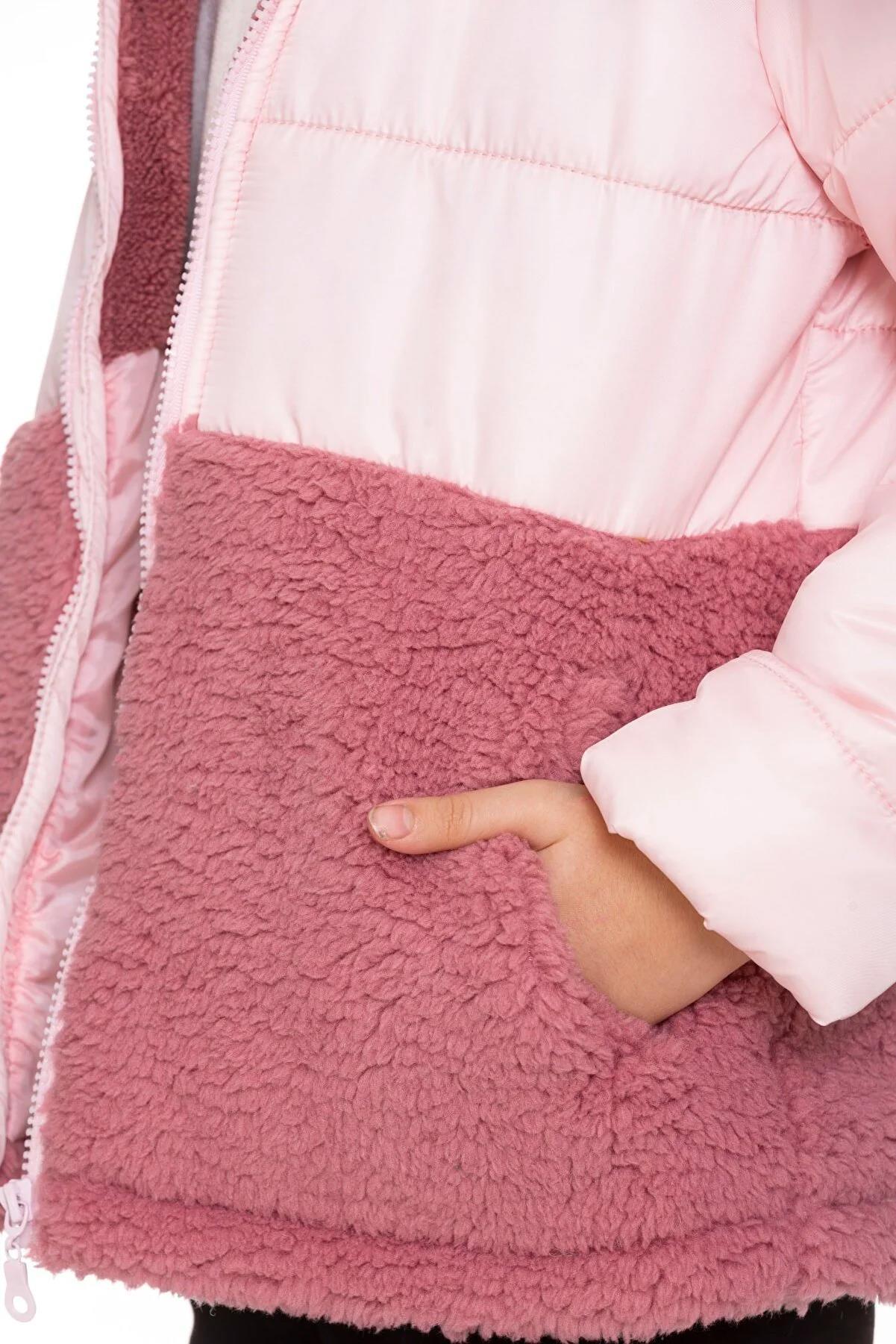 Peluşlu Kız Çocuk Şişme Mont