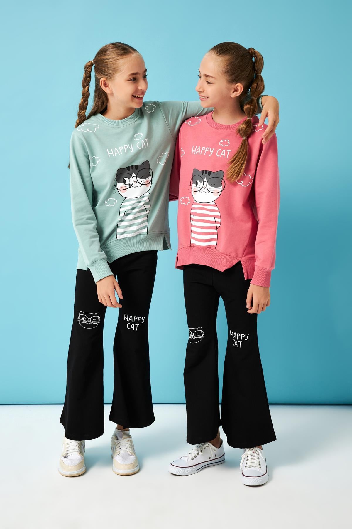 Püskül Detaylı Taytlı Kız Çocuk Takım