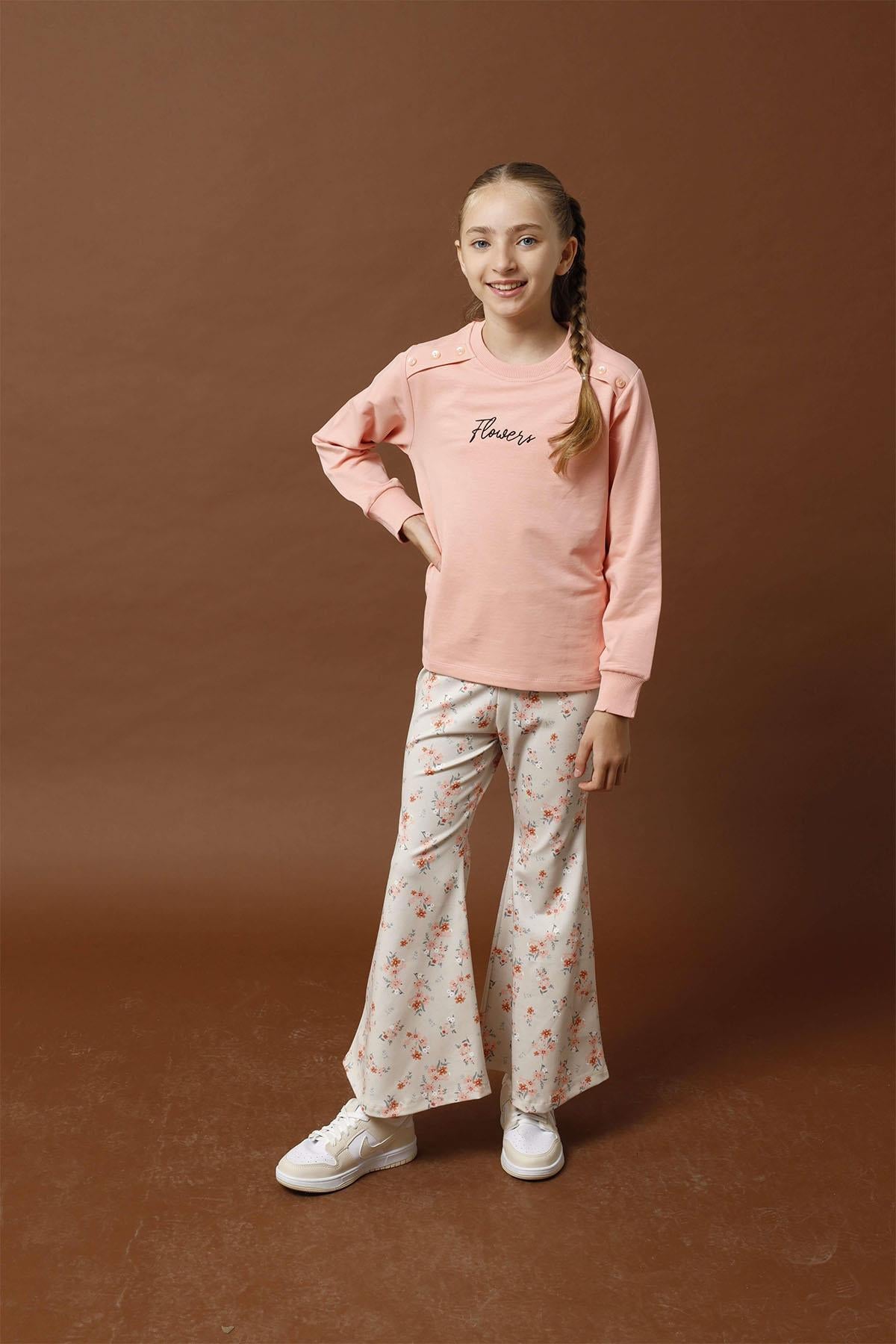 Püskül Detaylı Taytlı Kız Çocuk Takım