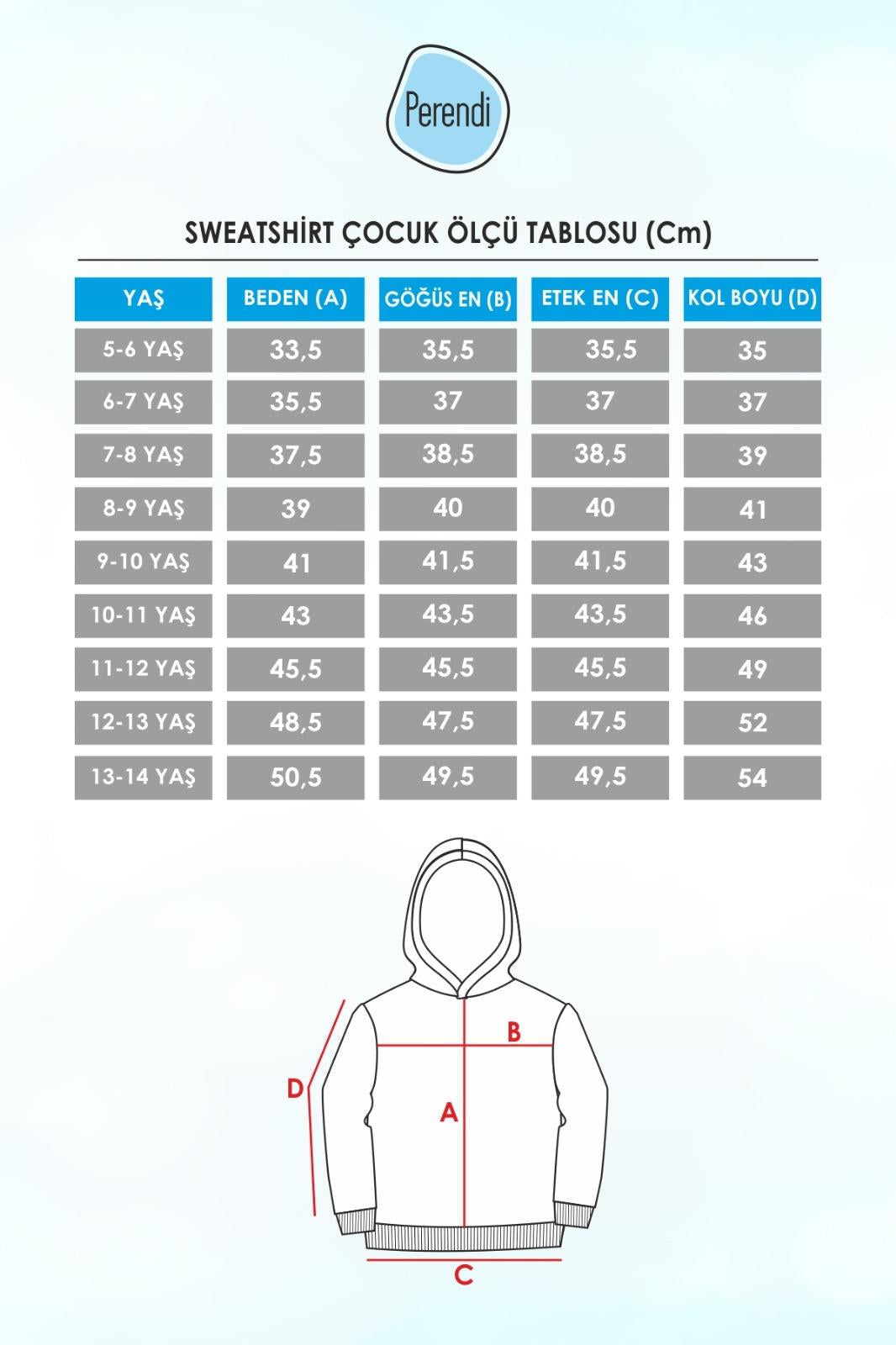 Reglan Kol Kapüşonlu İçi Polarlı Unisex Çocuk Takım İndigo - Perendi