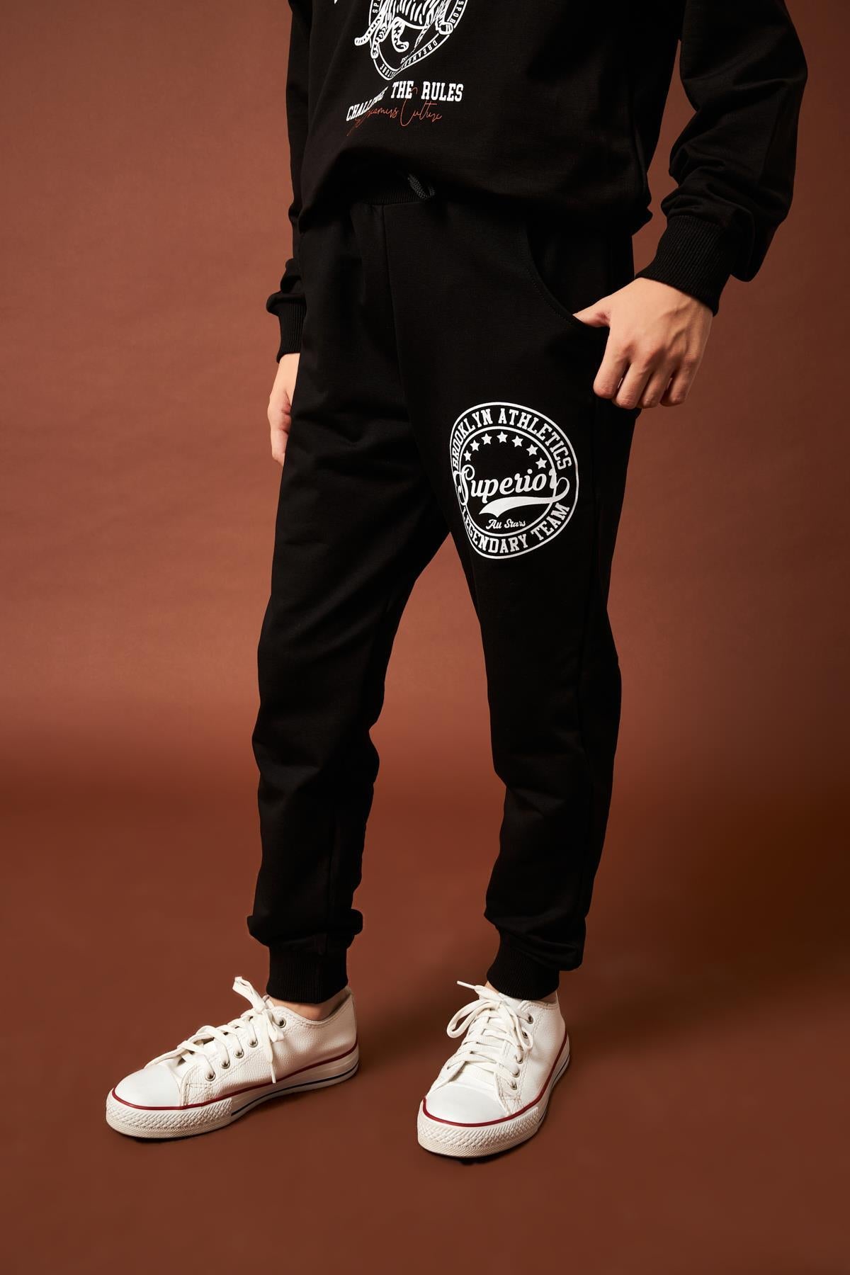 Superior Baskı Detaylı Erkek Çocuk Eşofman Altı