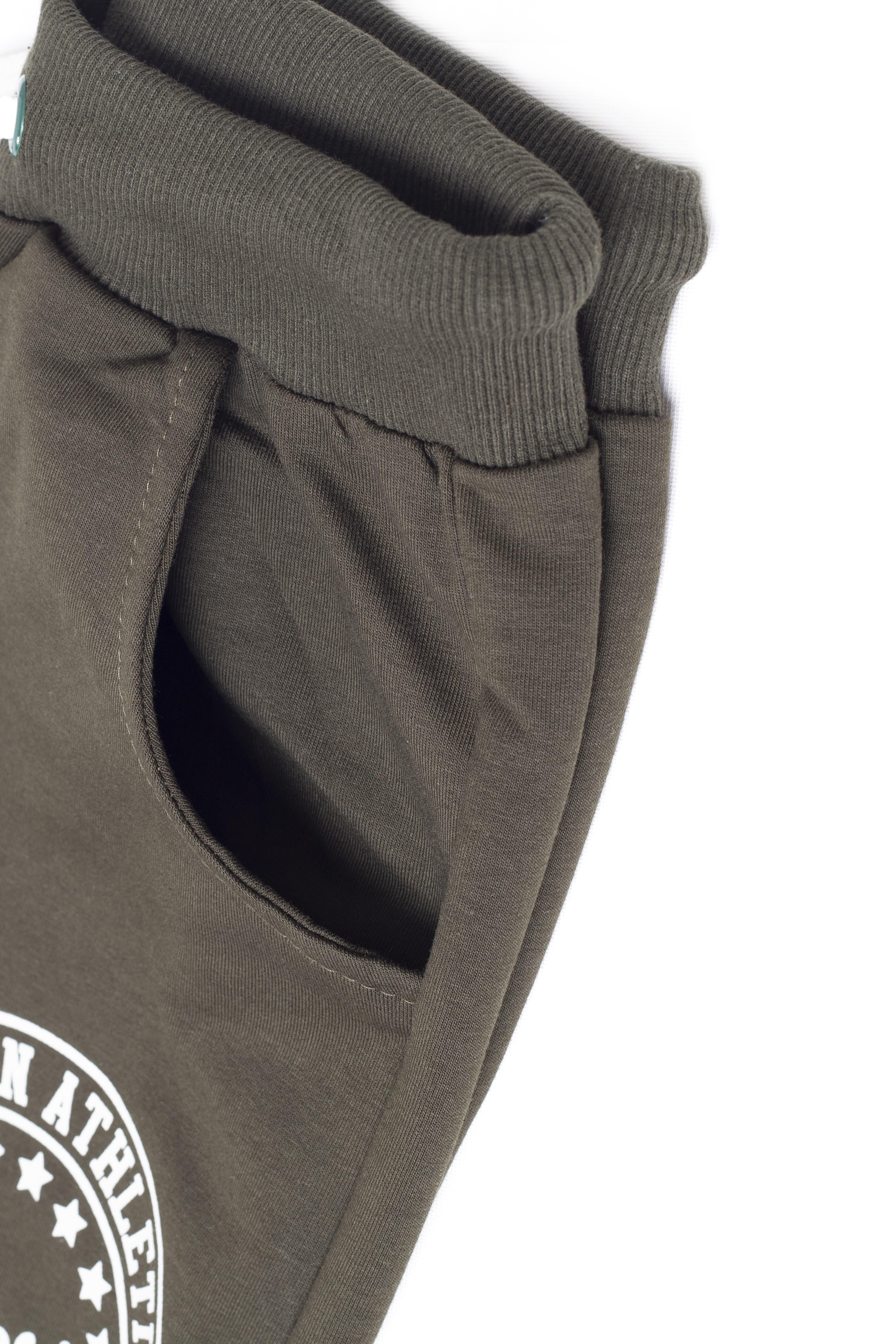 Superior Baskı Detaylı Erkek Çocuk Eşofman Altı Haki - Perendi