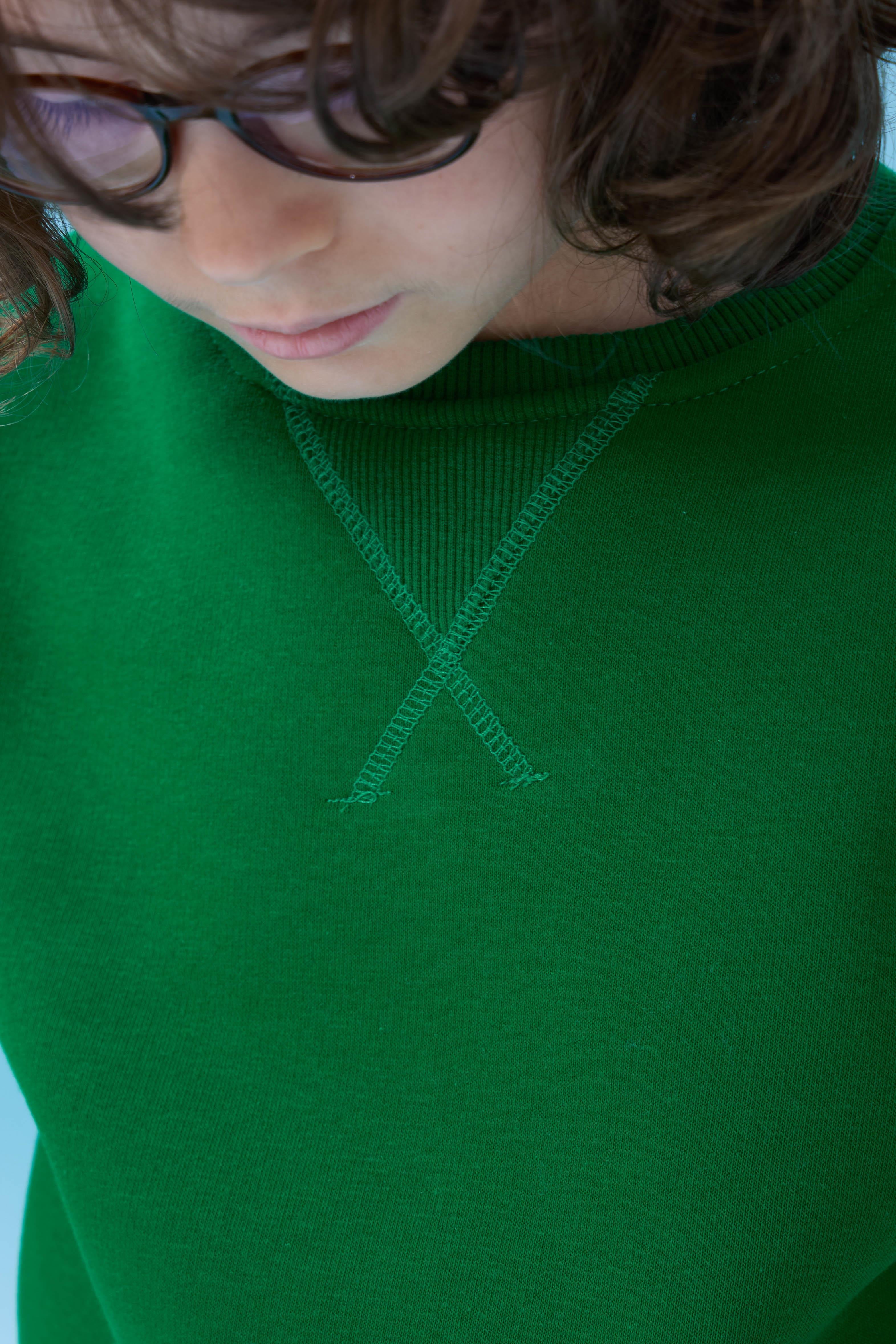 Unisex Basic Bisiklet Yaka Şardonlu Kışlık Sweatshirt