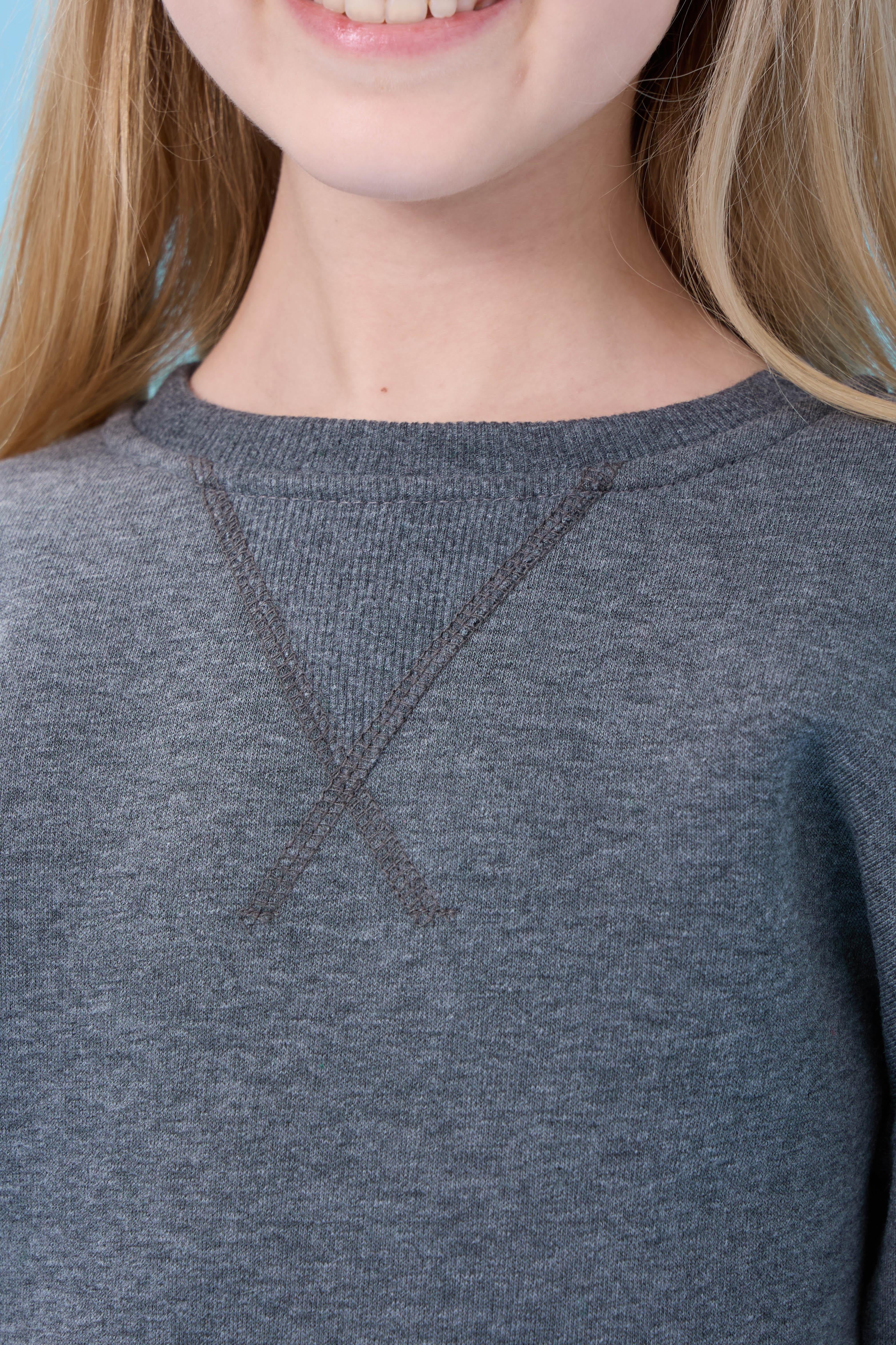 Unisex Basic Bisiklet Yaka Şardonlu Kışlık Sweatshirt