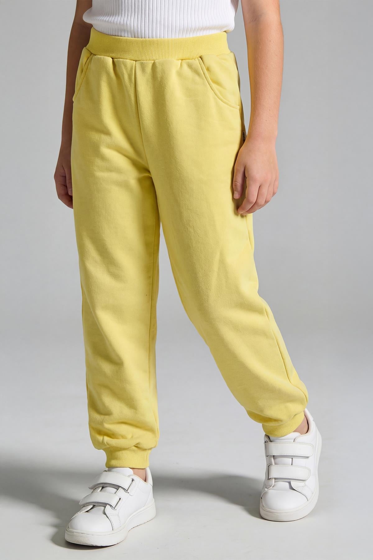 Unisex Çocuk Basic Jogger Eşofman Altı 2’li Set – Sarı & Fıstık Yeşili