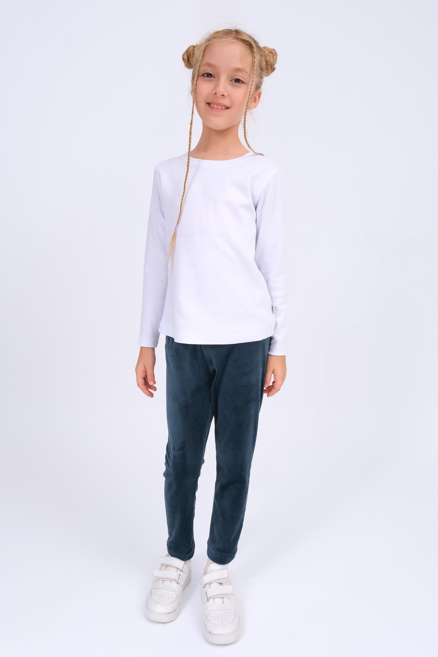 Unisex Çocuk Bisiklet Yaka Uzun Kollu Basic Body