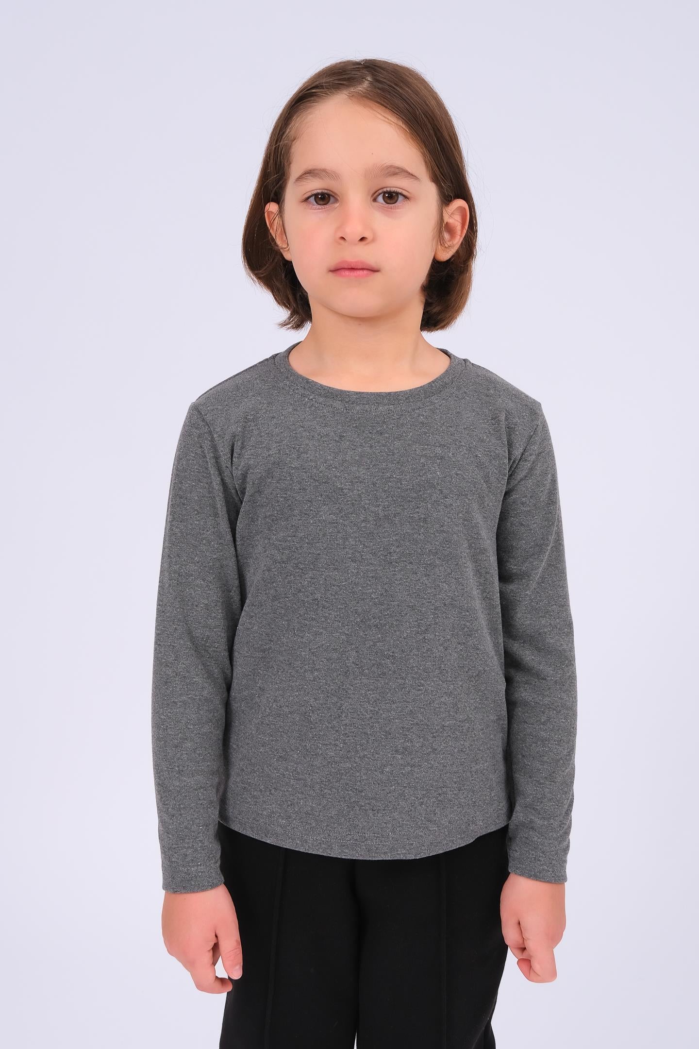 Unisex Çocuk Bisiklet Yaka Uzun Kollu Basic Body