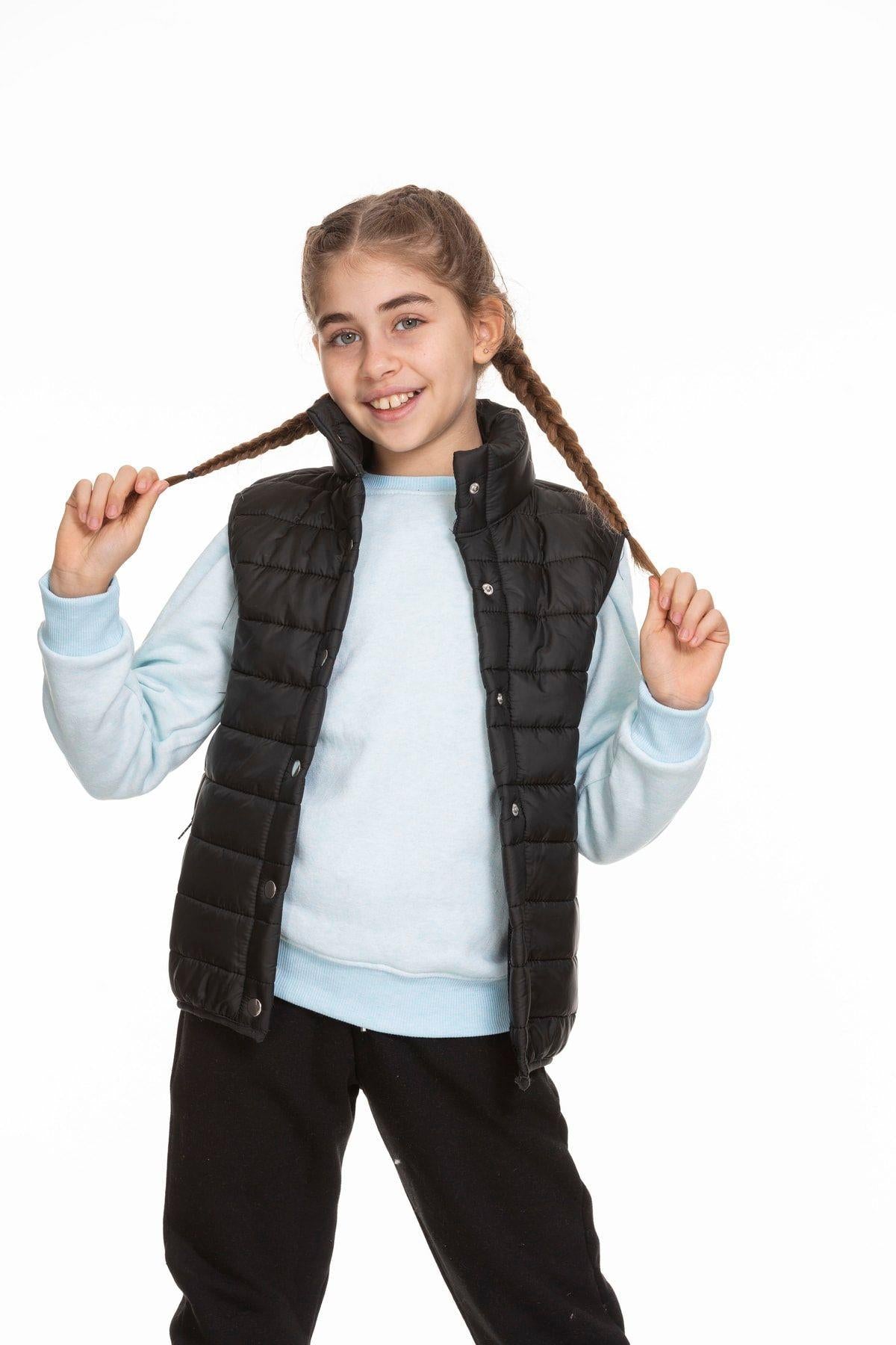 Unisex Kapitone File Astarlı Çıtçıtlı Yelek