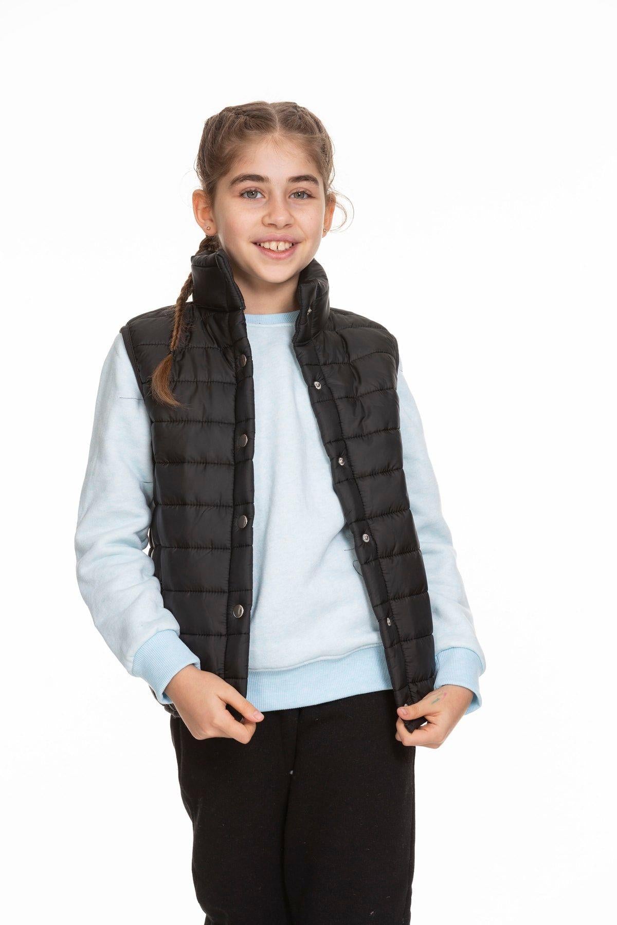 Unisex Kapitone File Astarlı Çıtçıtlı Yelek