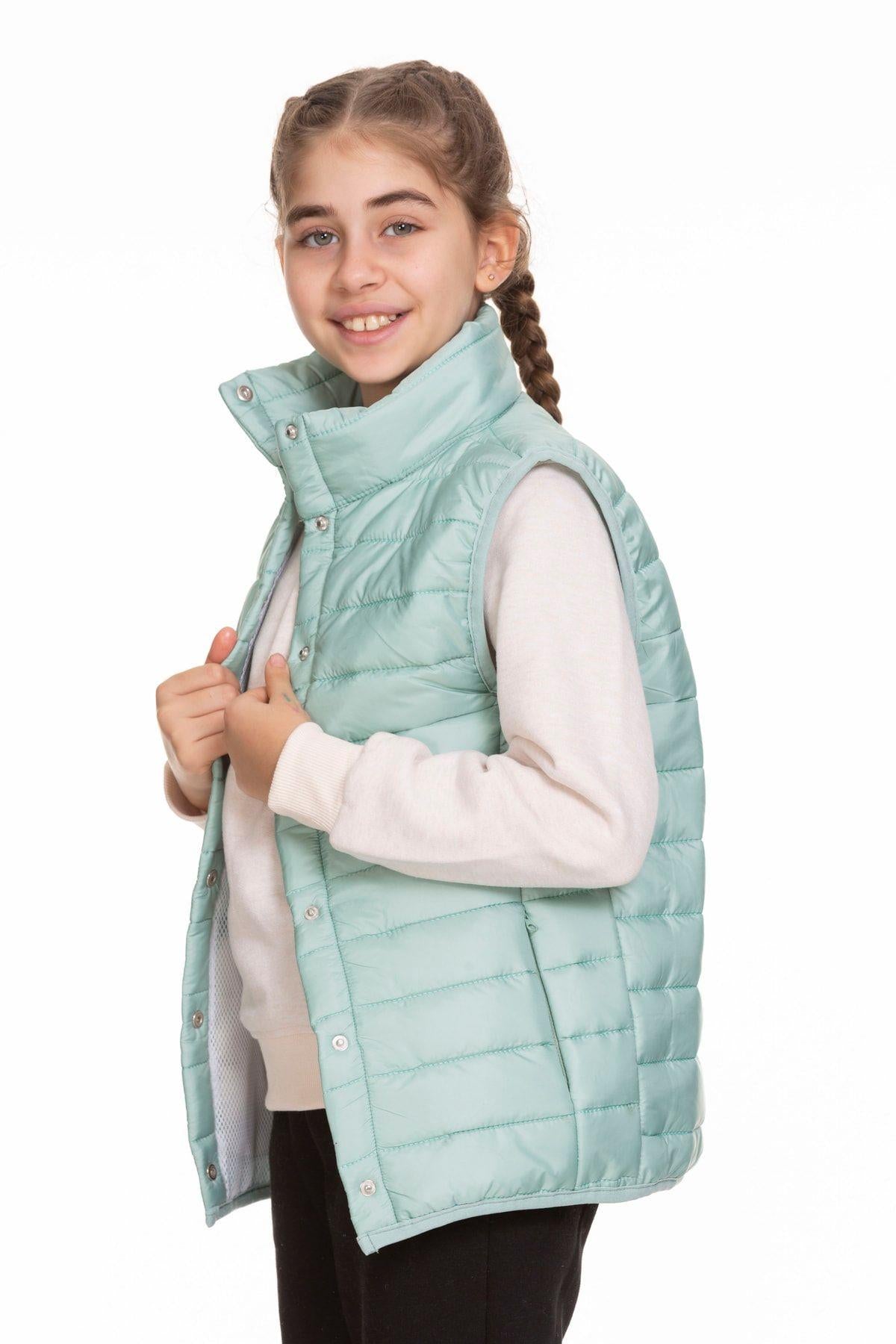 Unisex Kapitone File Astarlı Çıtçıtlı Yelek