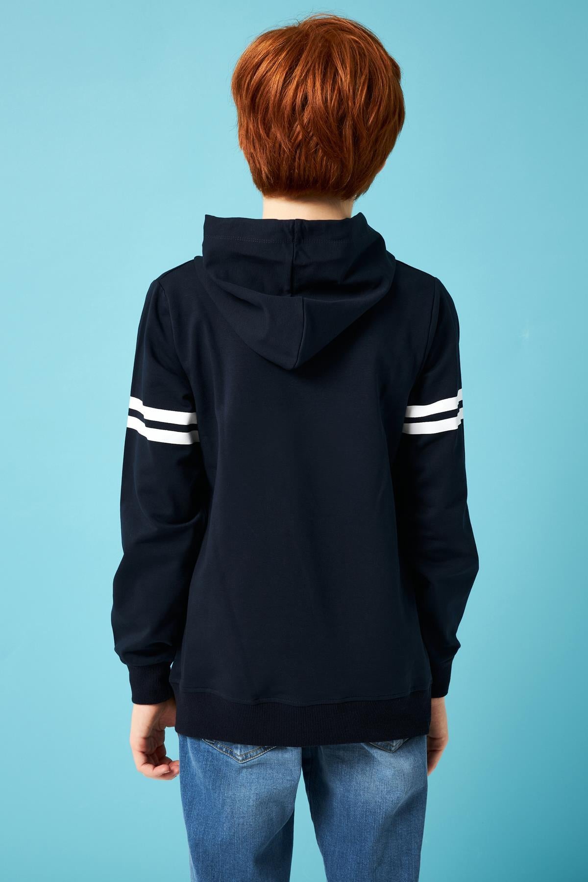 Washington Baskılı Kapüşonlu Erkek Çocuk Sweatshirt