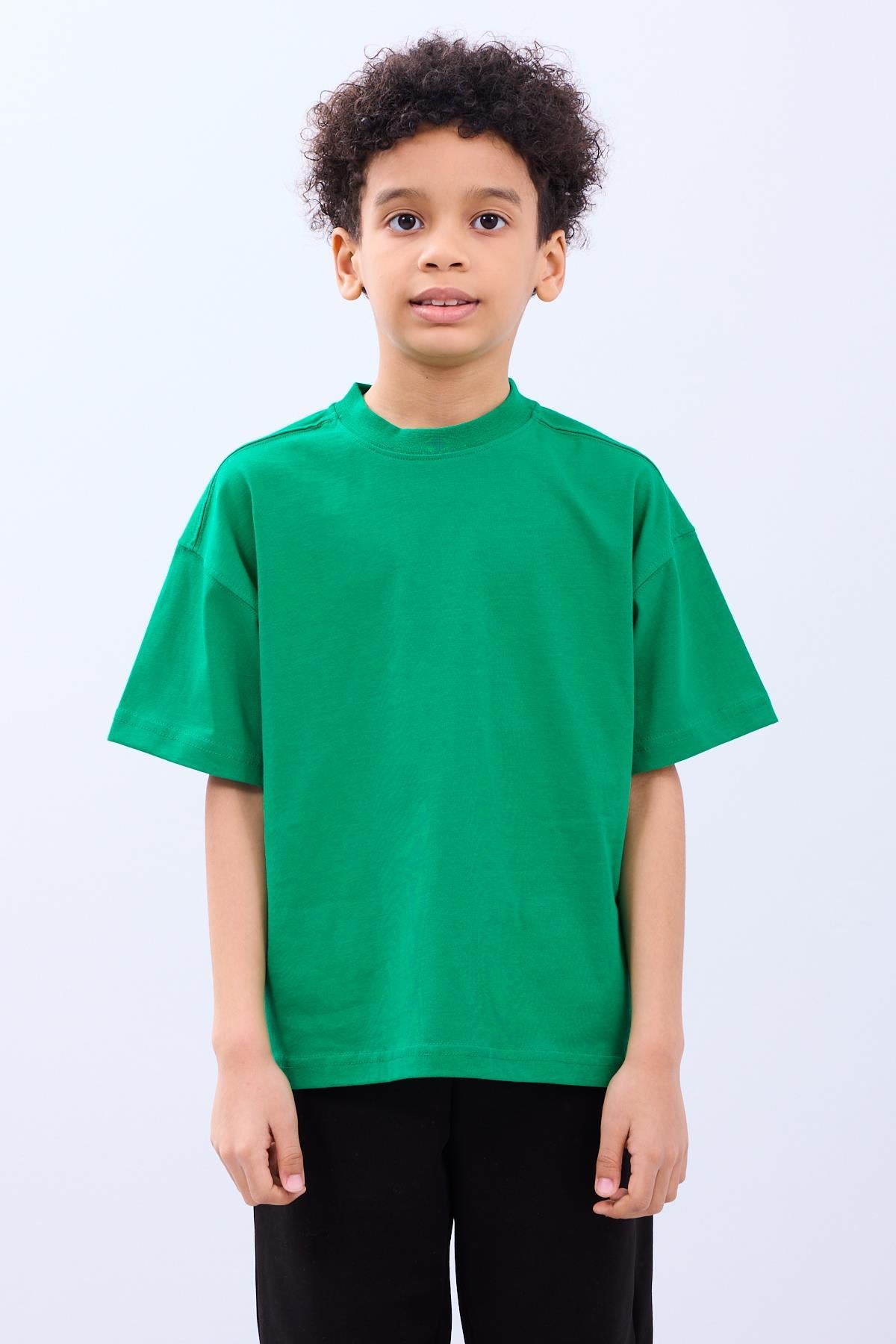 %100 Pamuk İkili Timsah Baskılı Tişört İkili Erkek Çocuk Oversize Tişört