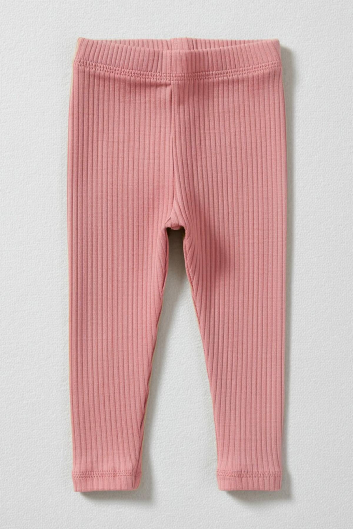 %100 Pamuk Yumuşak Doku Kız Çocuk Tayt