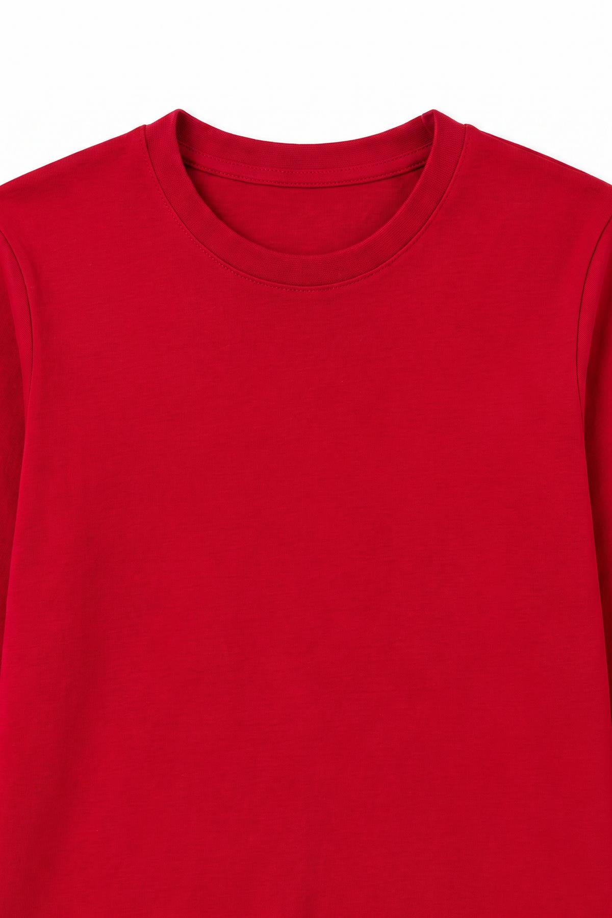 %100 Pamuklu Kız ve Erkek Unisex Uzun Kollu Basic Tshirt