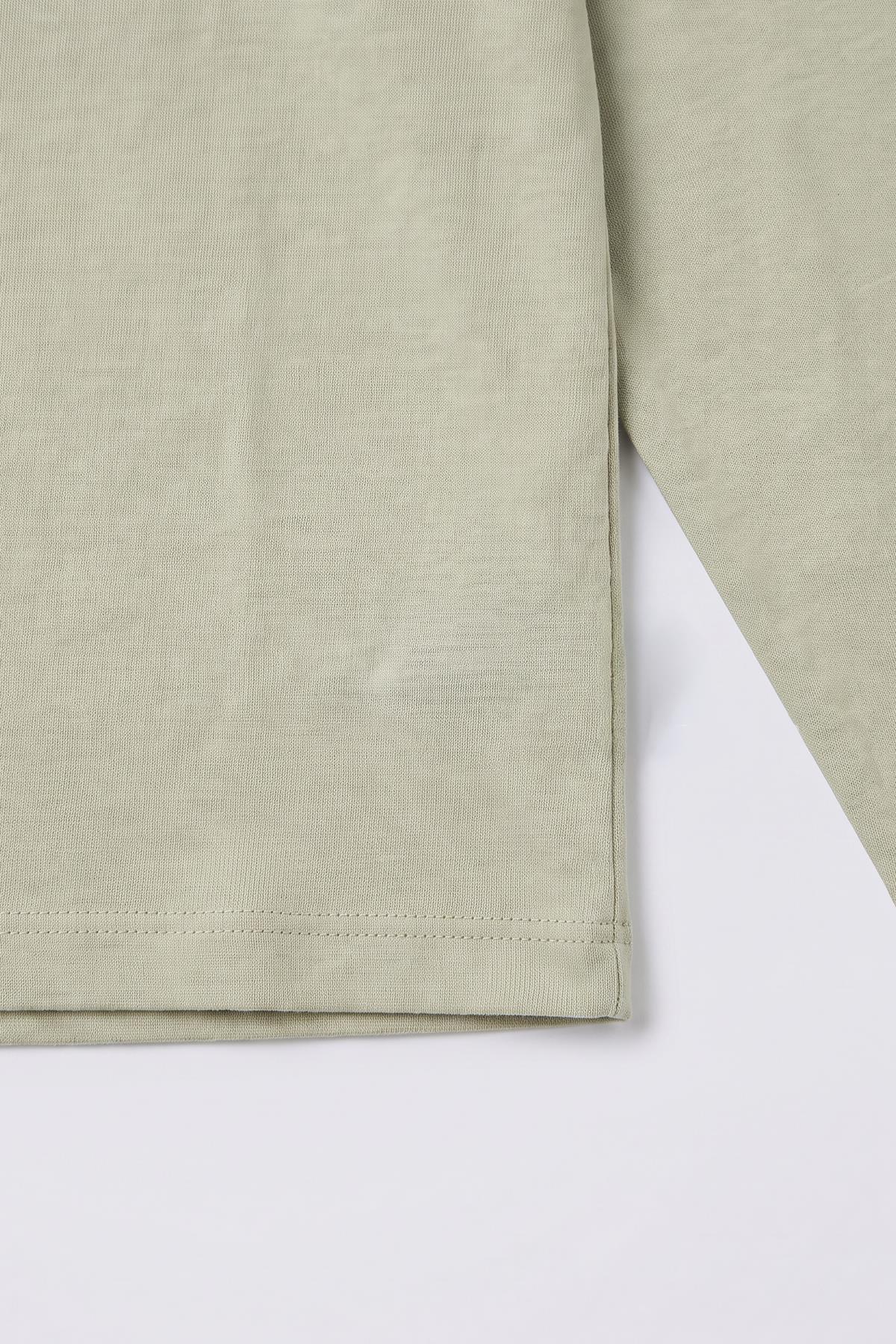 %100 Pamuklu Kız ve Erkek Unisex Uzun Kollu Basic Tshirt
