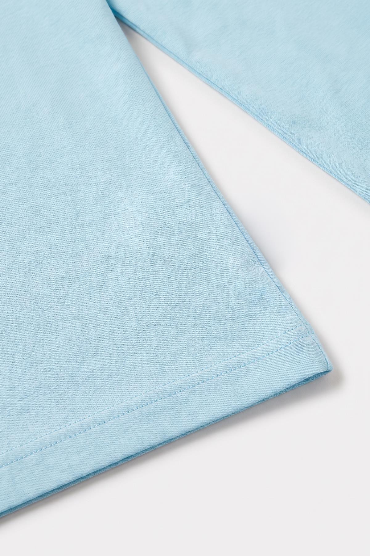%100 Pamuklu Kız ve Erkek Unisex Uzun Kollu Basic Tshirt