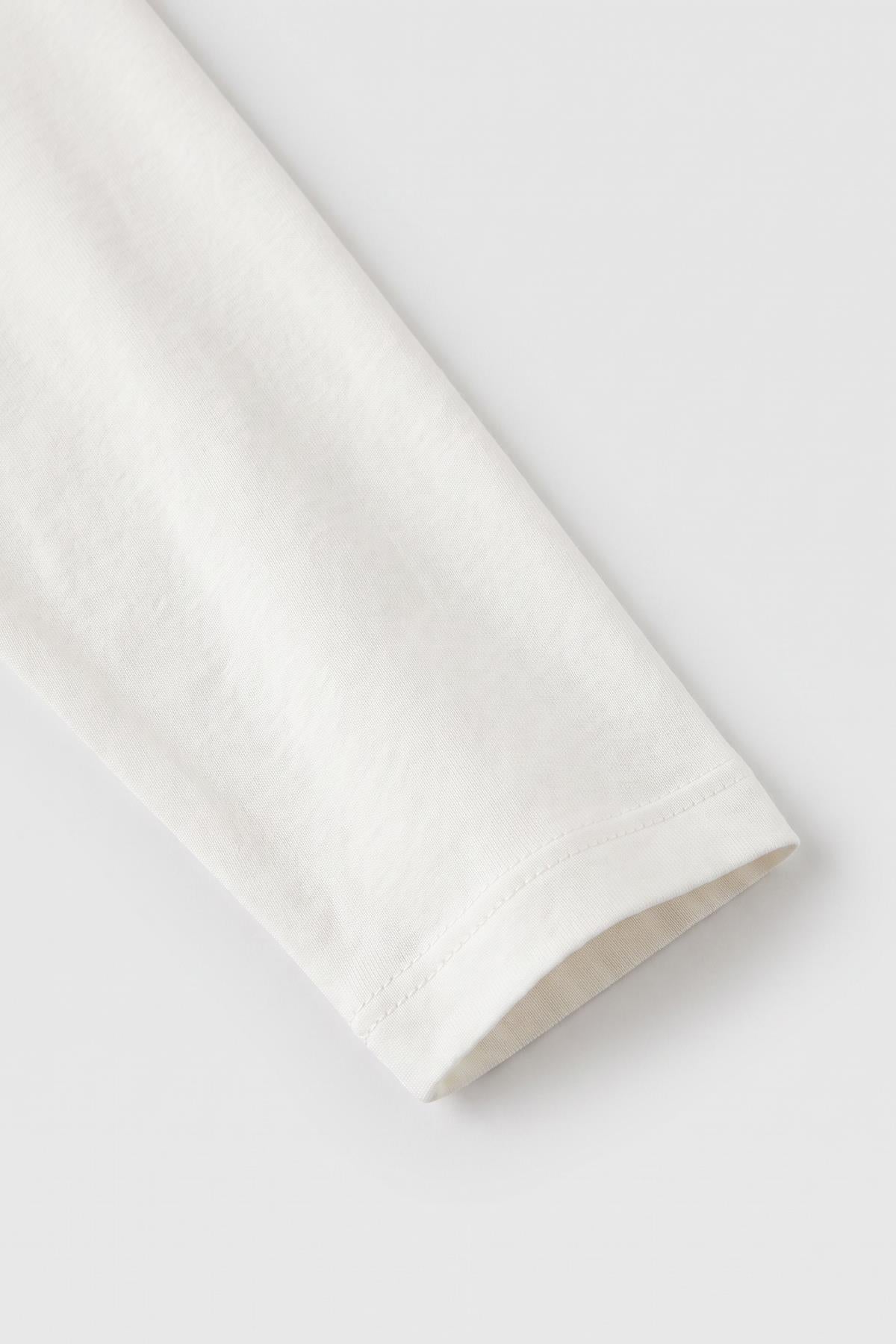 %100 Pamuklu Kız ve Erkek Unisex Uzun Kollu Basic Tshirt