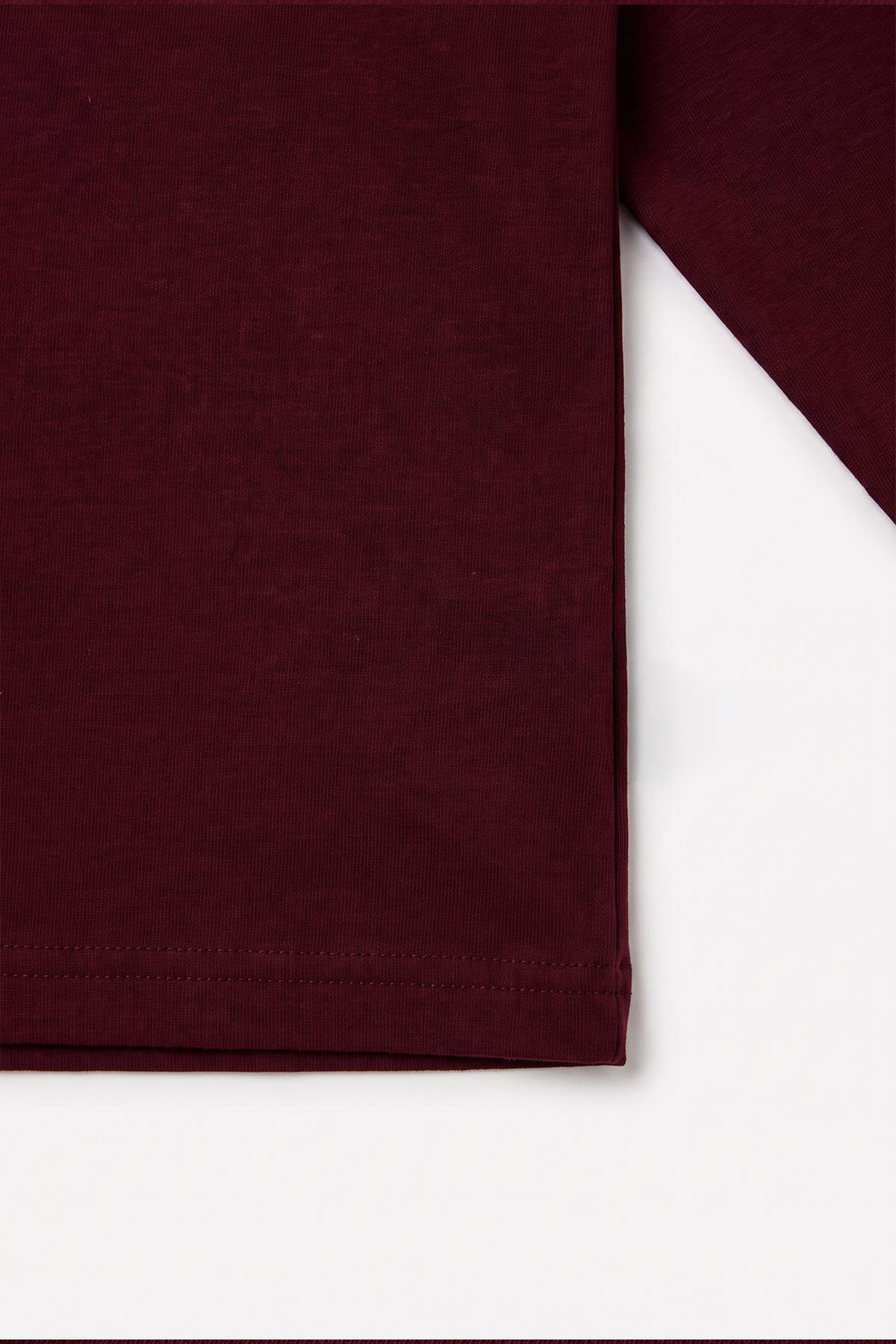%100 Pamuklu Kız ve Erkek Unisex Uzun Kollu Basic Tshirt