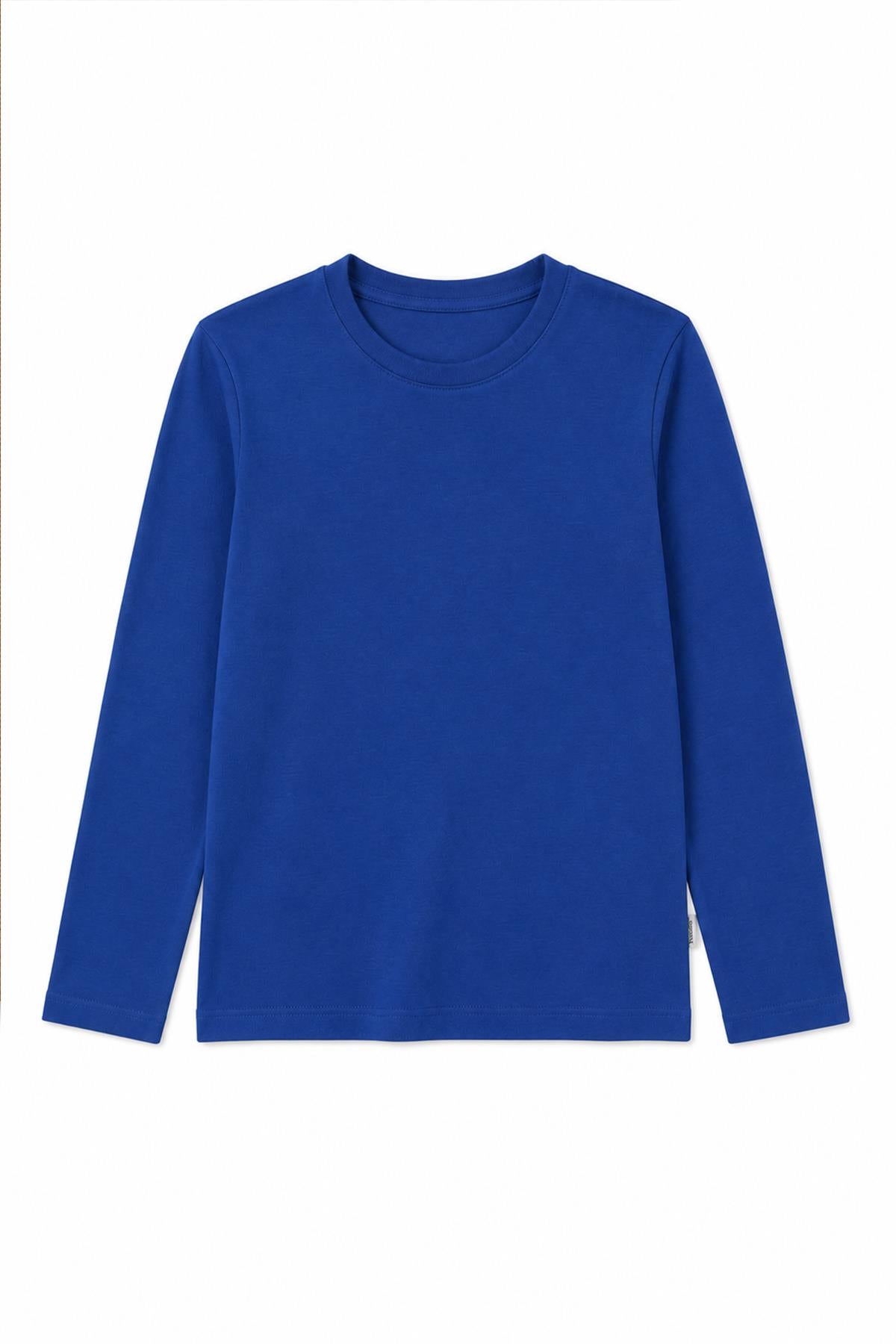 %100 Pamuklu Kız ve Erkek Unisex Uzun Kollu Basic Tshirt